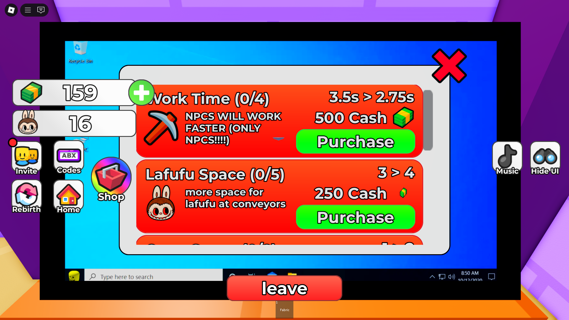 Upgrades (Image via Roblox)