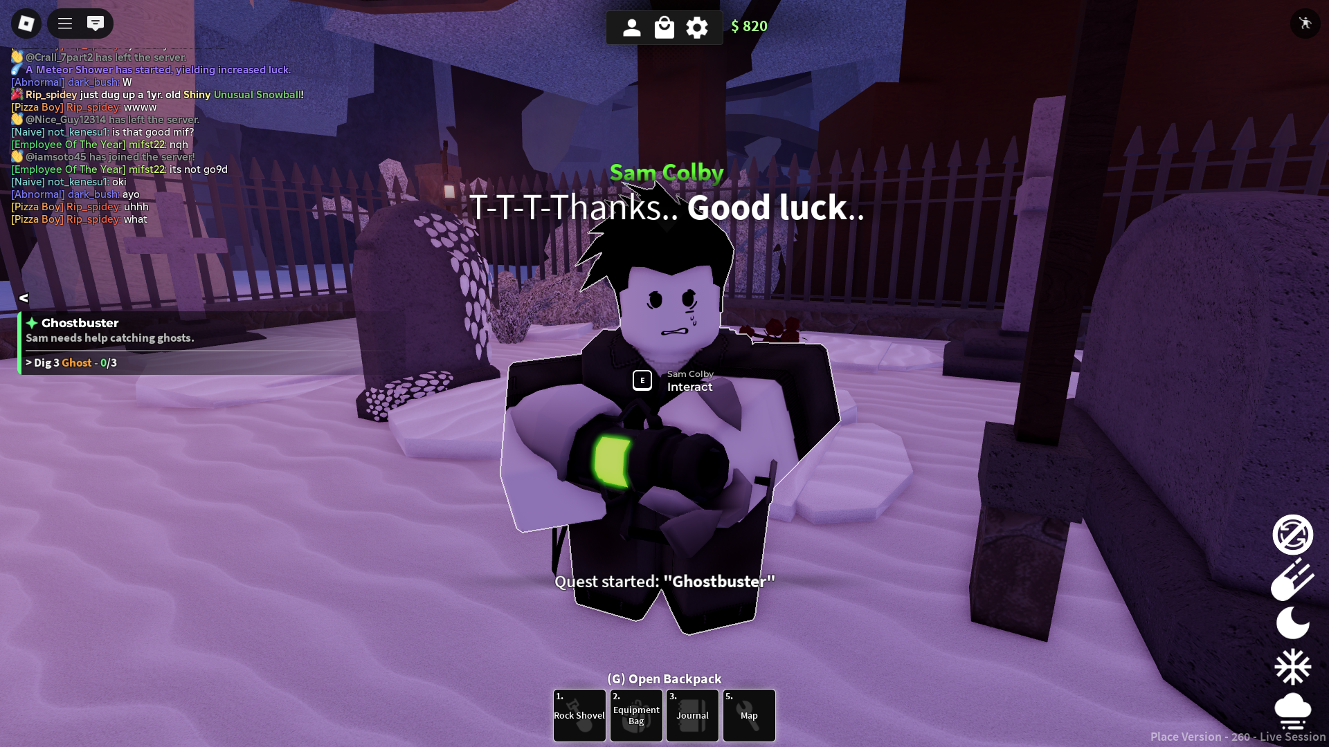Ghostbuster Quest in Dig (Image via Roblox)
