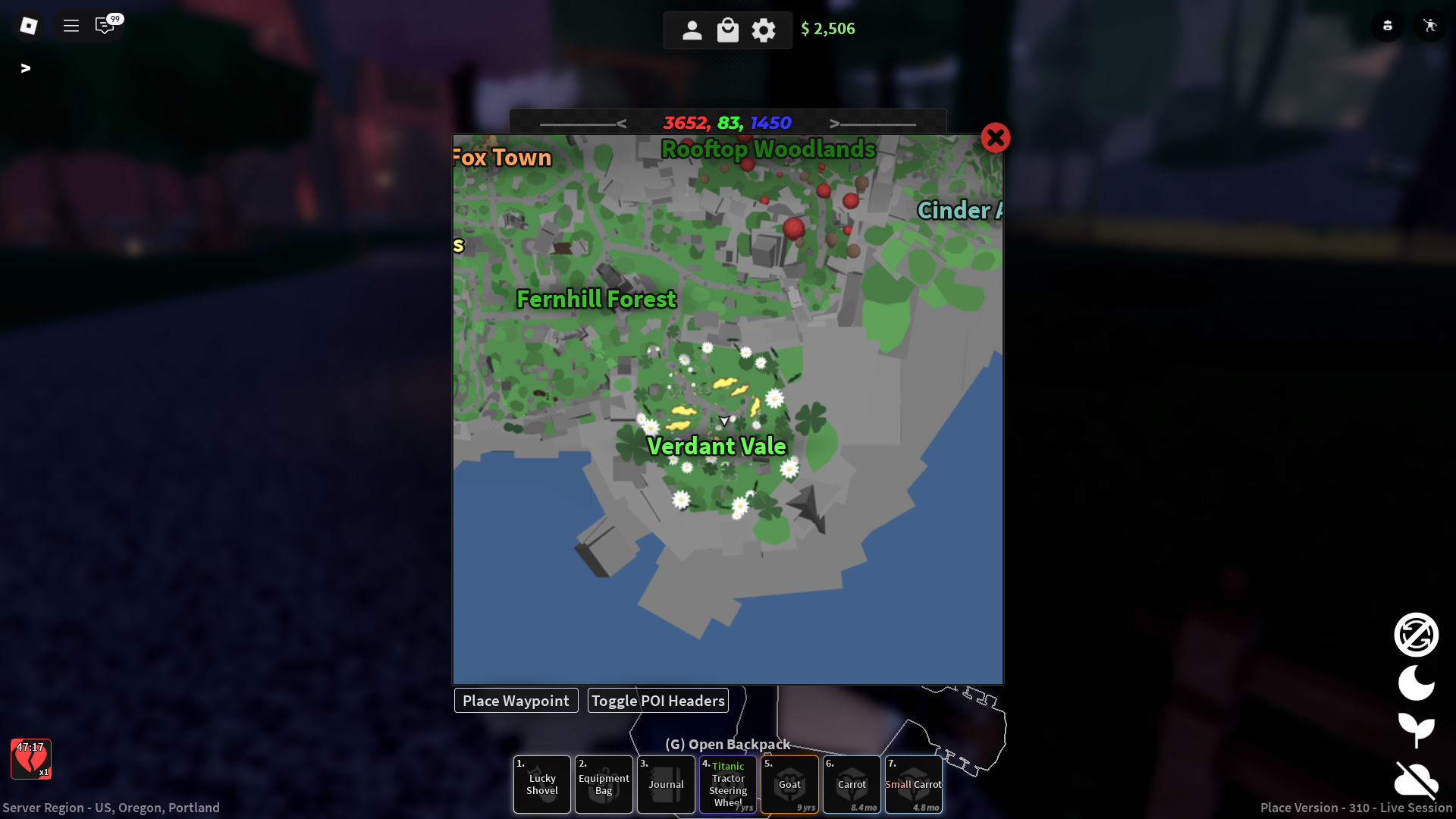Billy's location (Image via Roblox)
