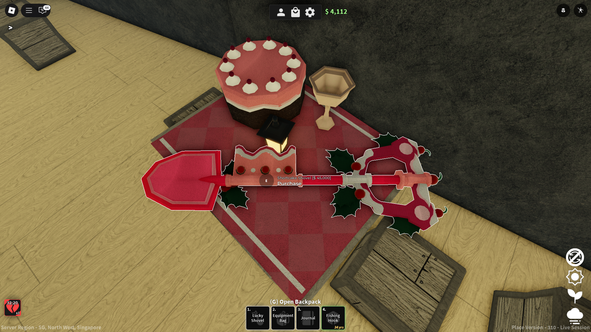 Shortcake Shovel In Dig (Image via Roblox)