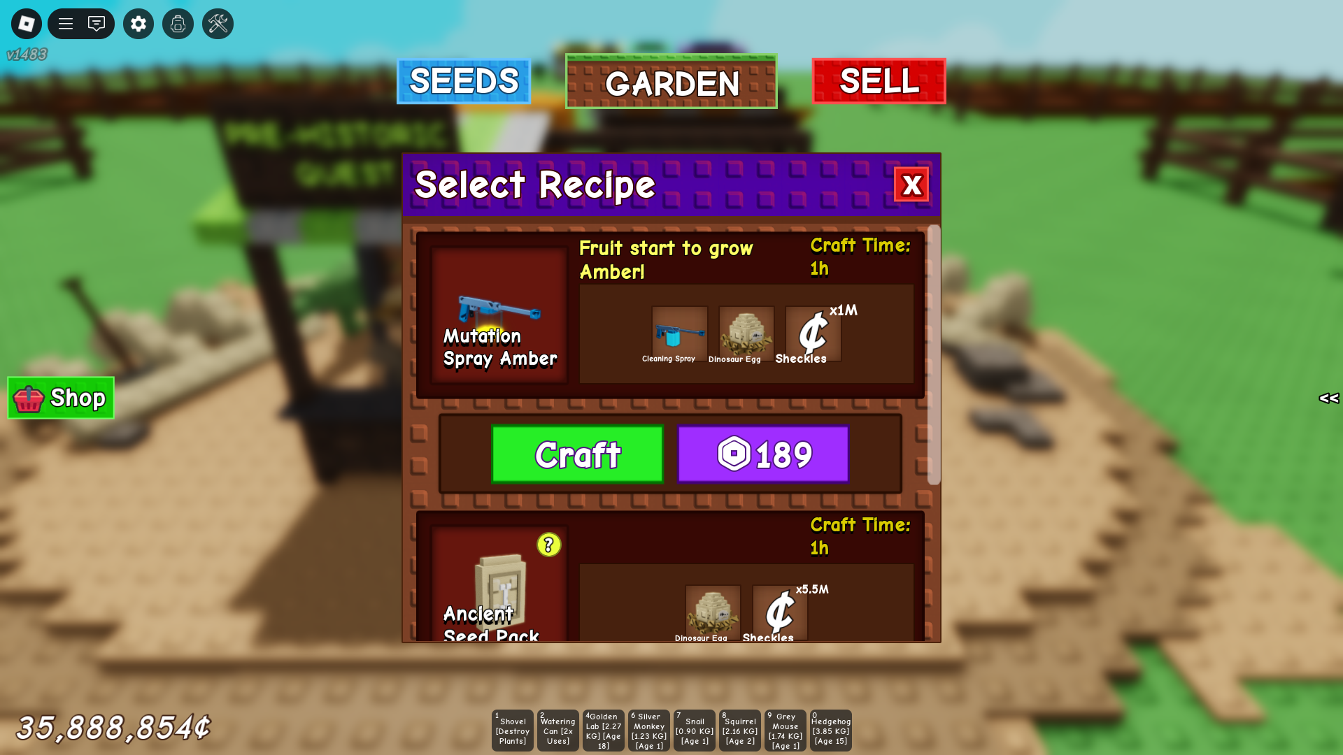 Amber Mutation Spray - Grow a Garden (Image via Roblox)