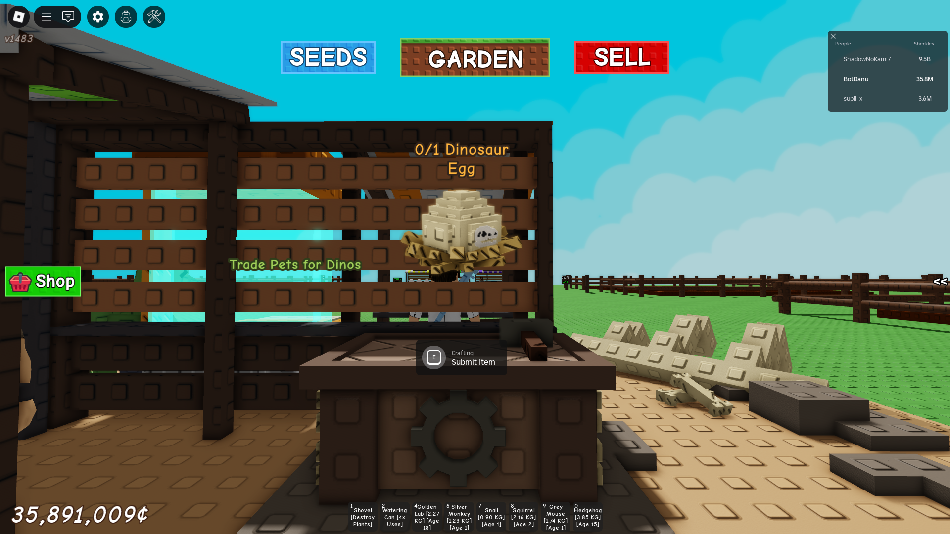 Crafting Dino Crate (Image via Roblox)