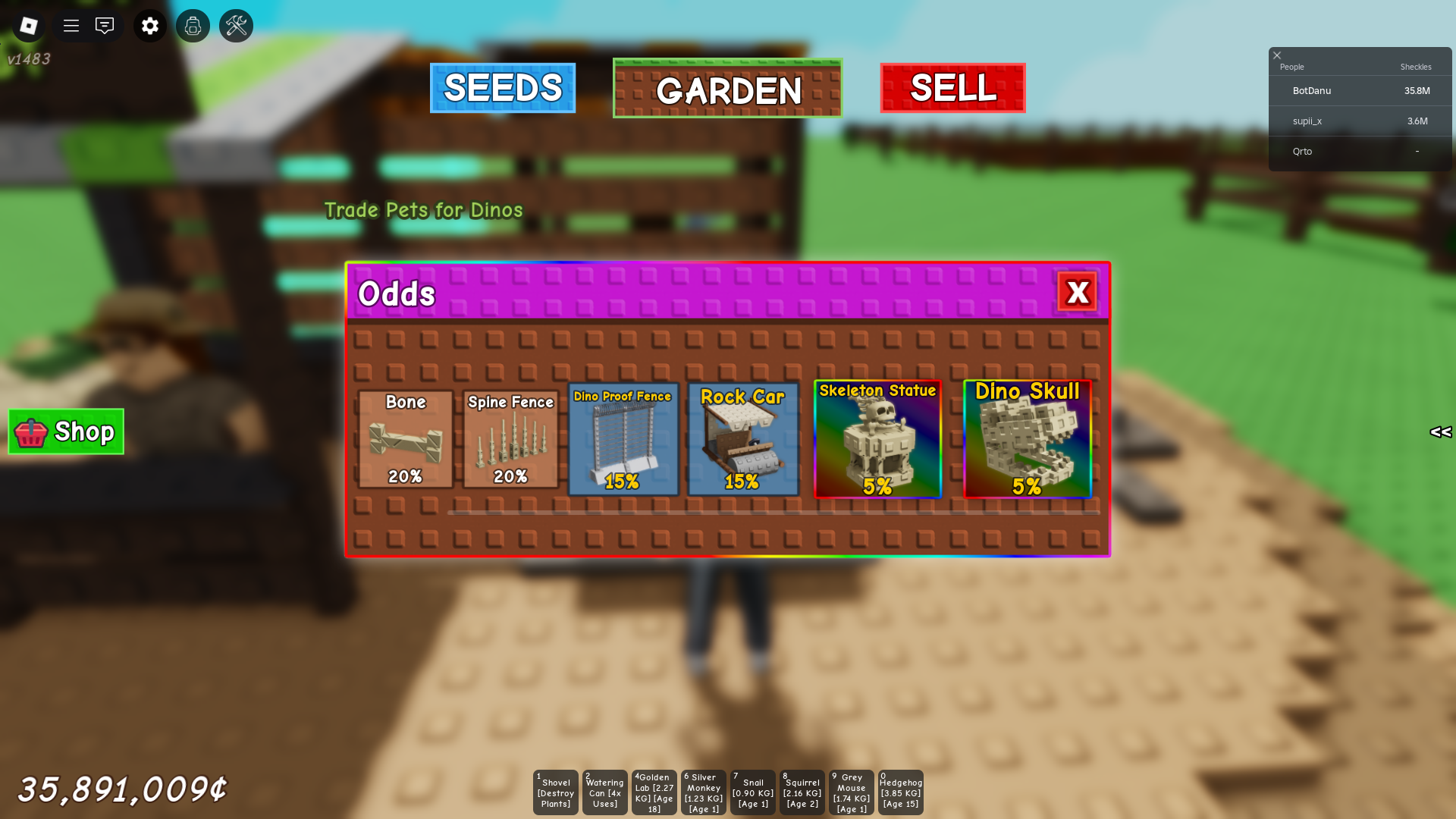 Dino Crate Odds (Image via Roblox)
