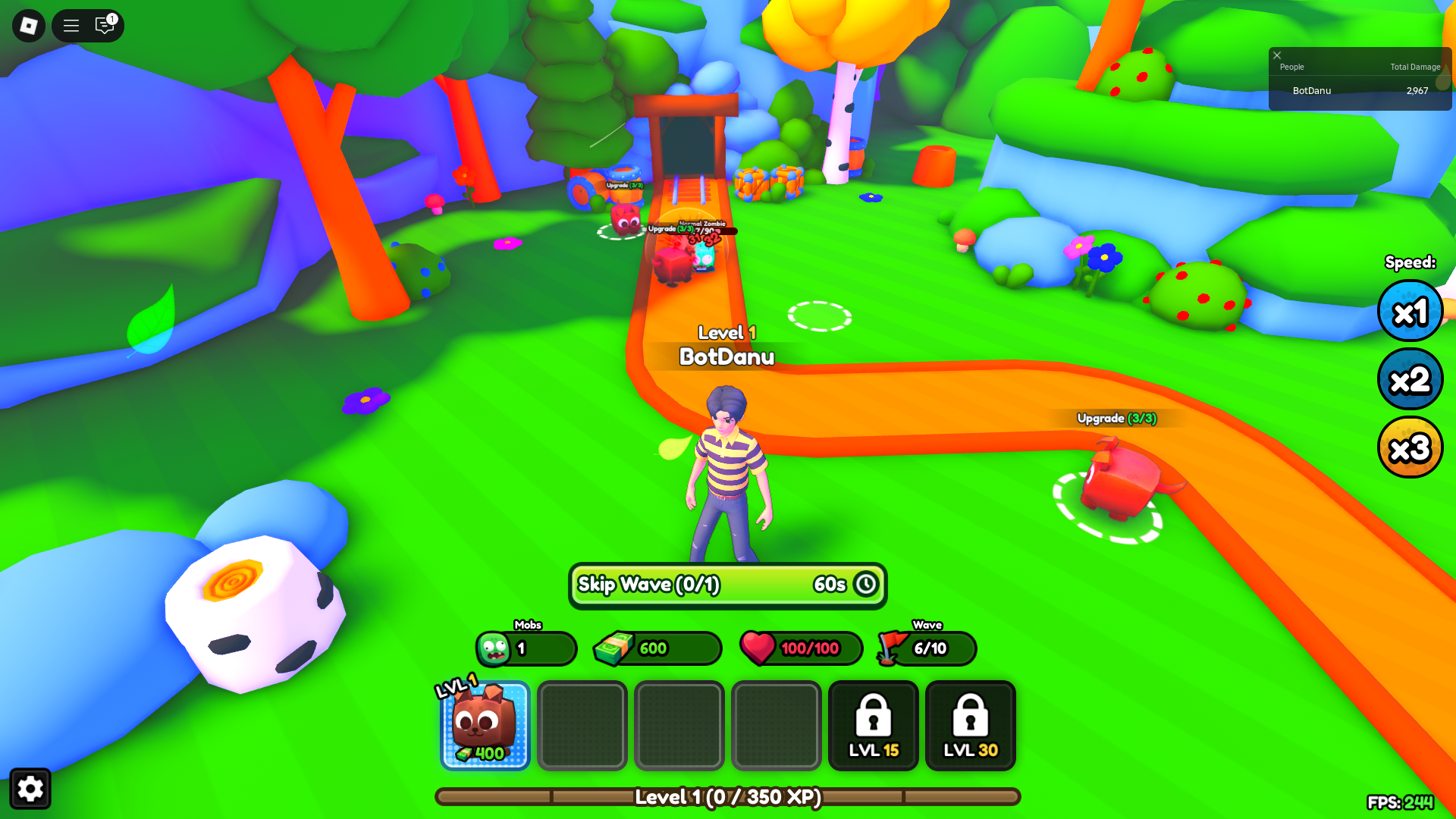 Pets defending tower (Image via Roblox)