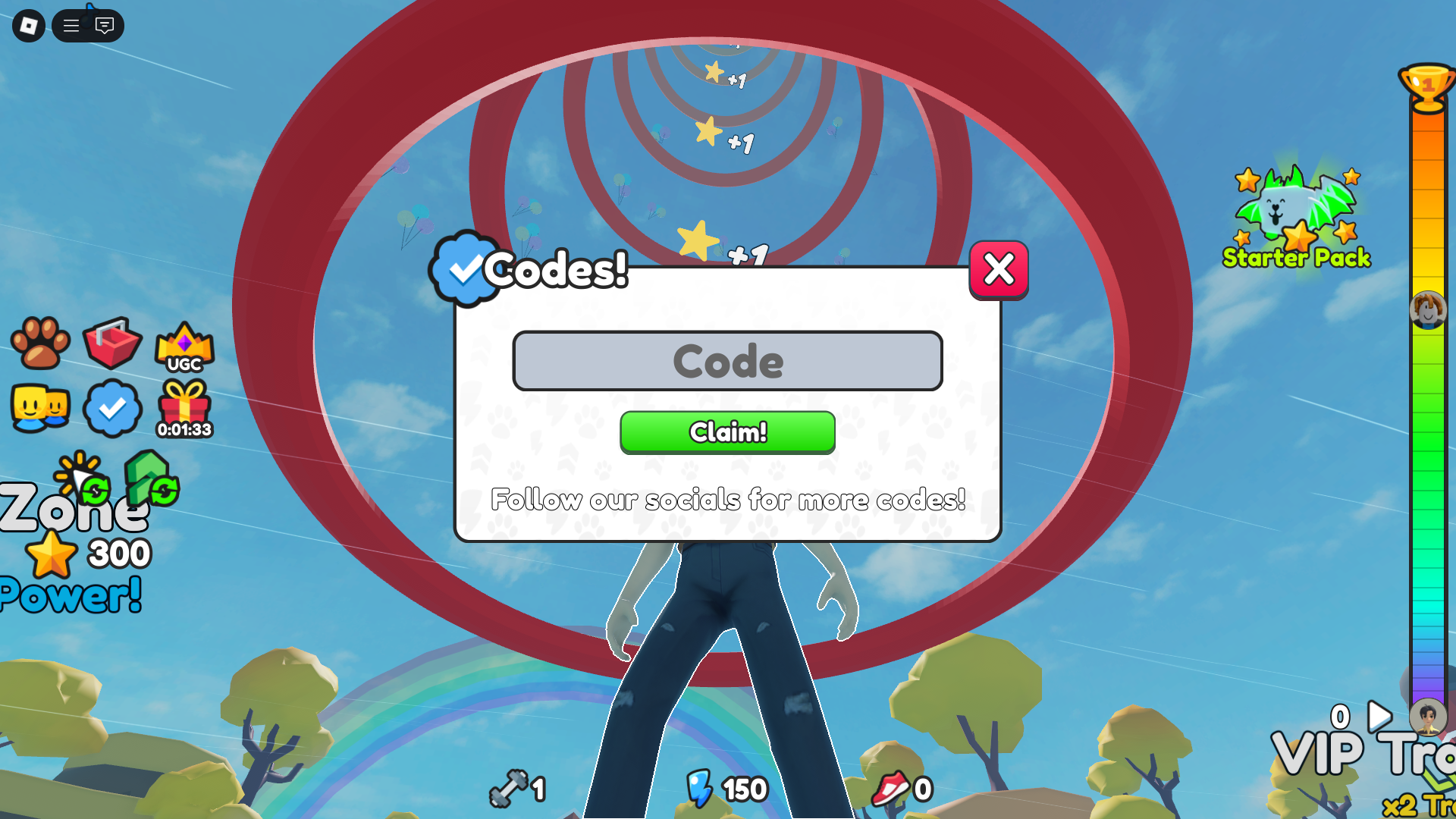 Redeeming codes (Image via Roblox)