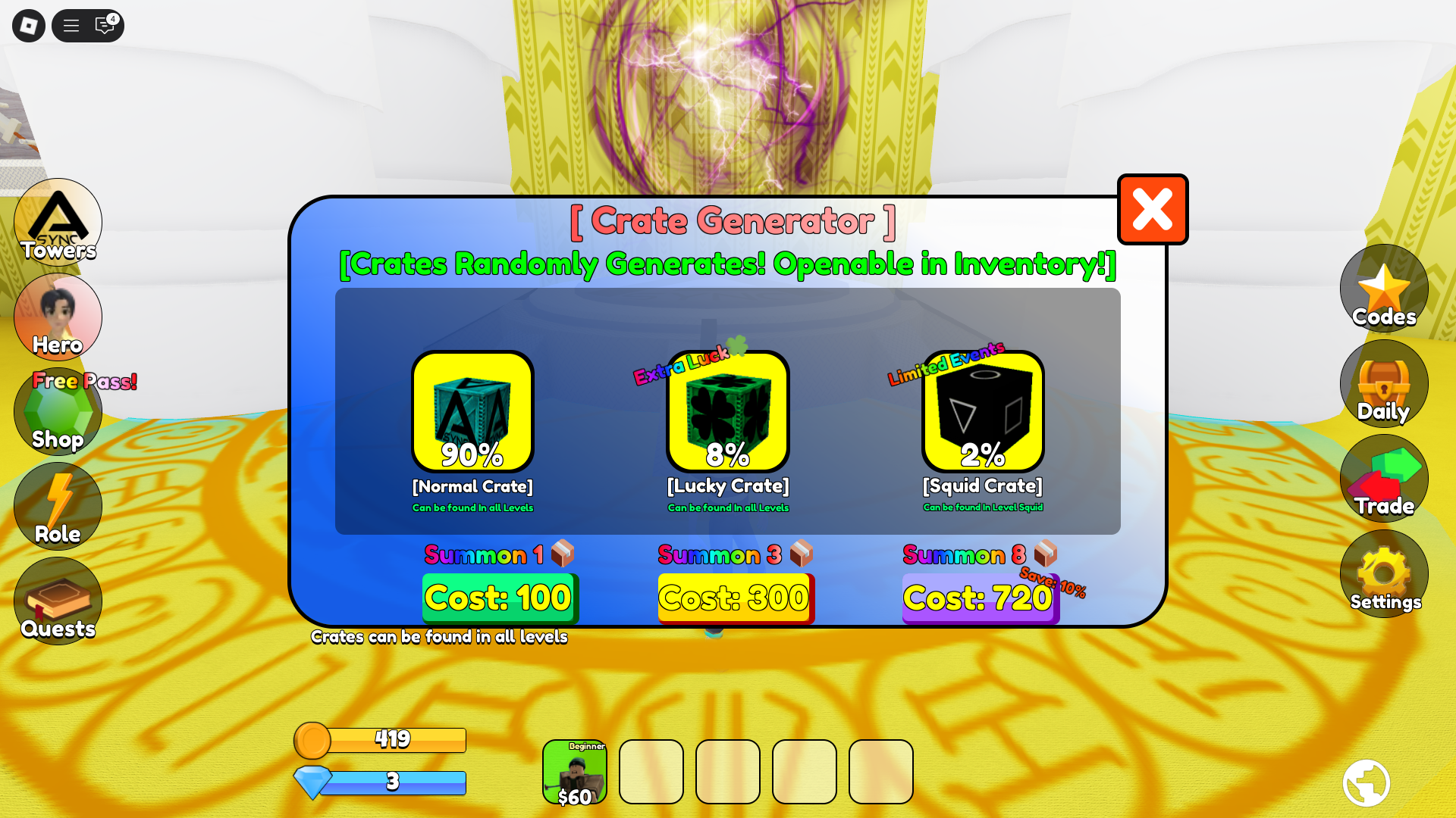 Opening crates for units (Image via Roblox)