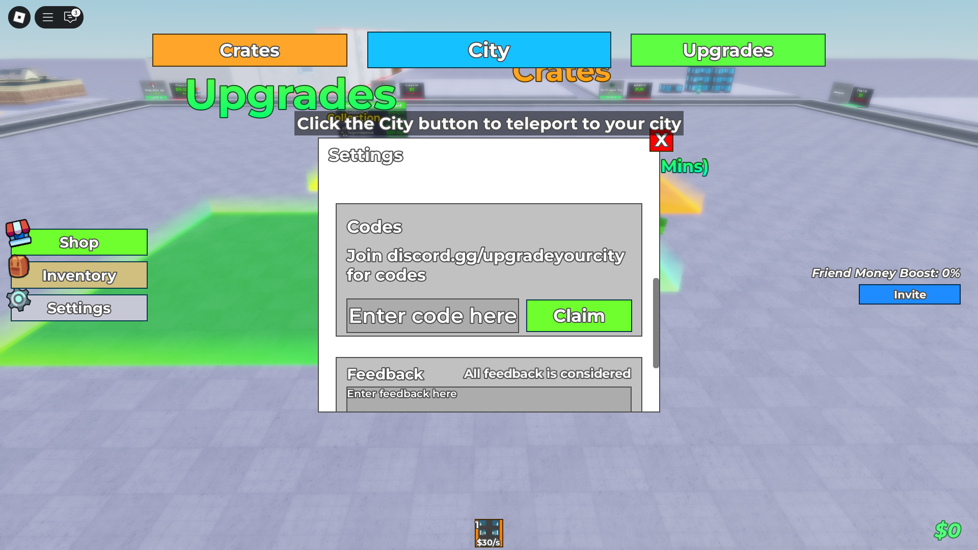 Redeeming codes (Image via Roblox)