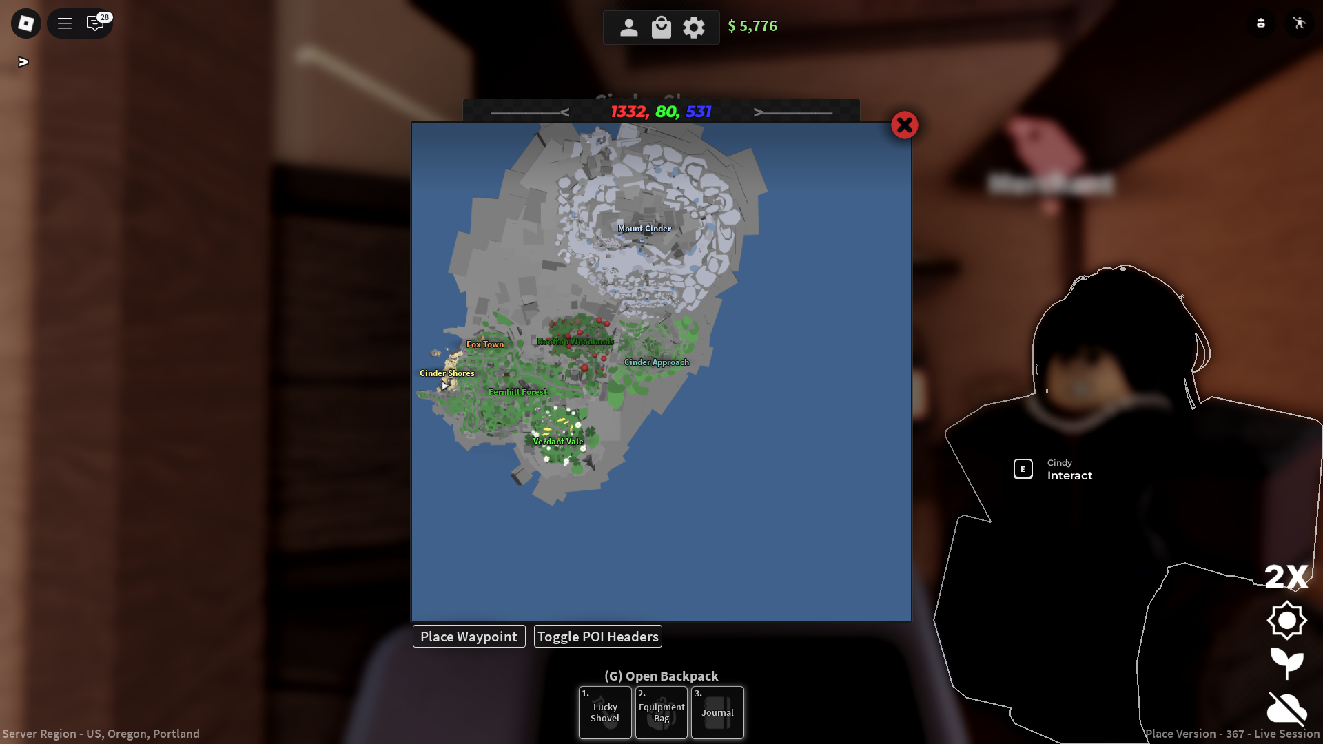 Ruby Shovel Location (Image via Roblox)