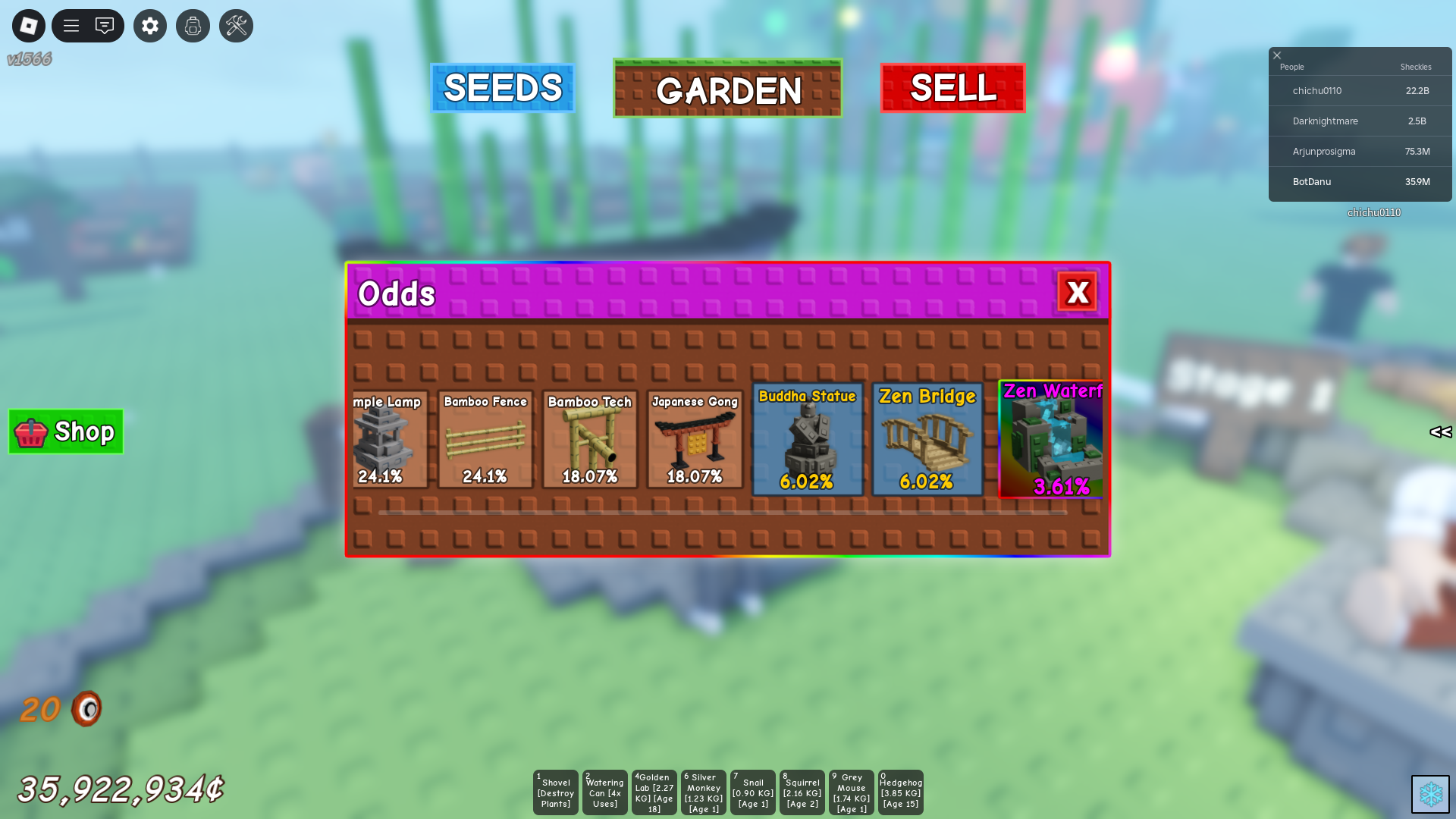Zen Crate in Grow a Garden (Image via Roblox)