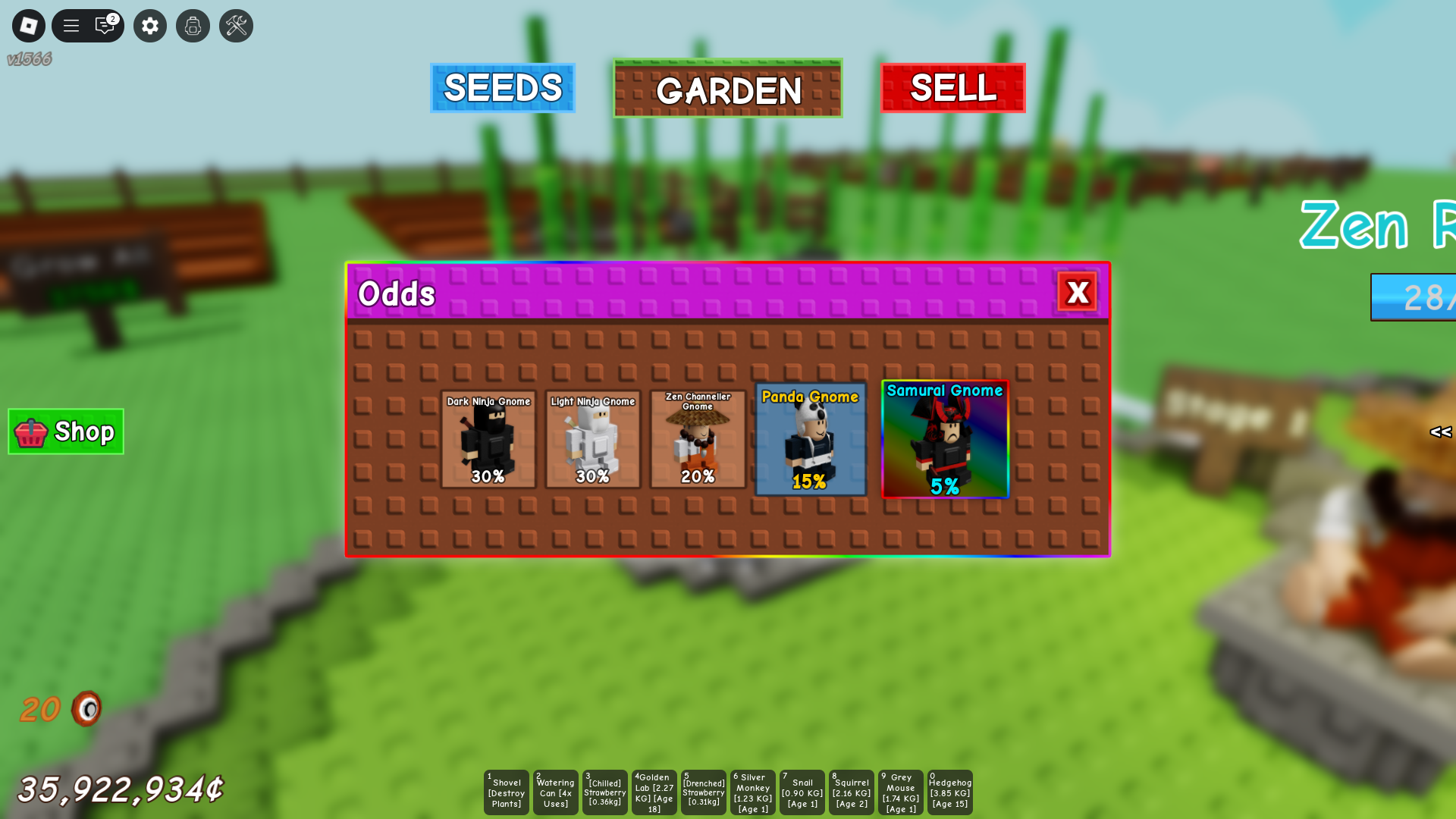 Zen Gnome Crate in Grow a Garden (Image via Roblox)
