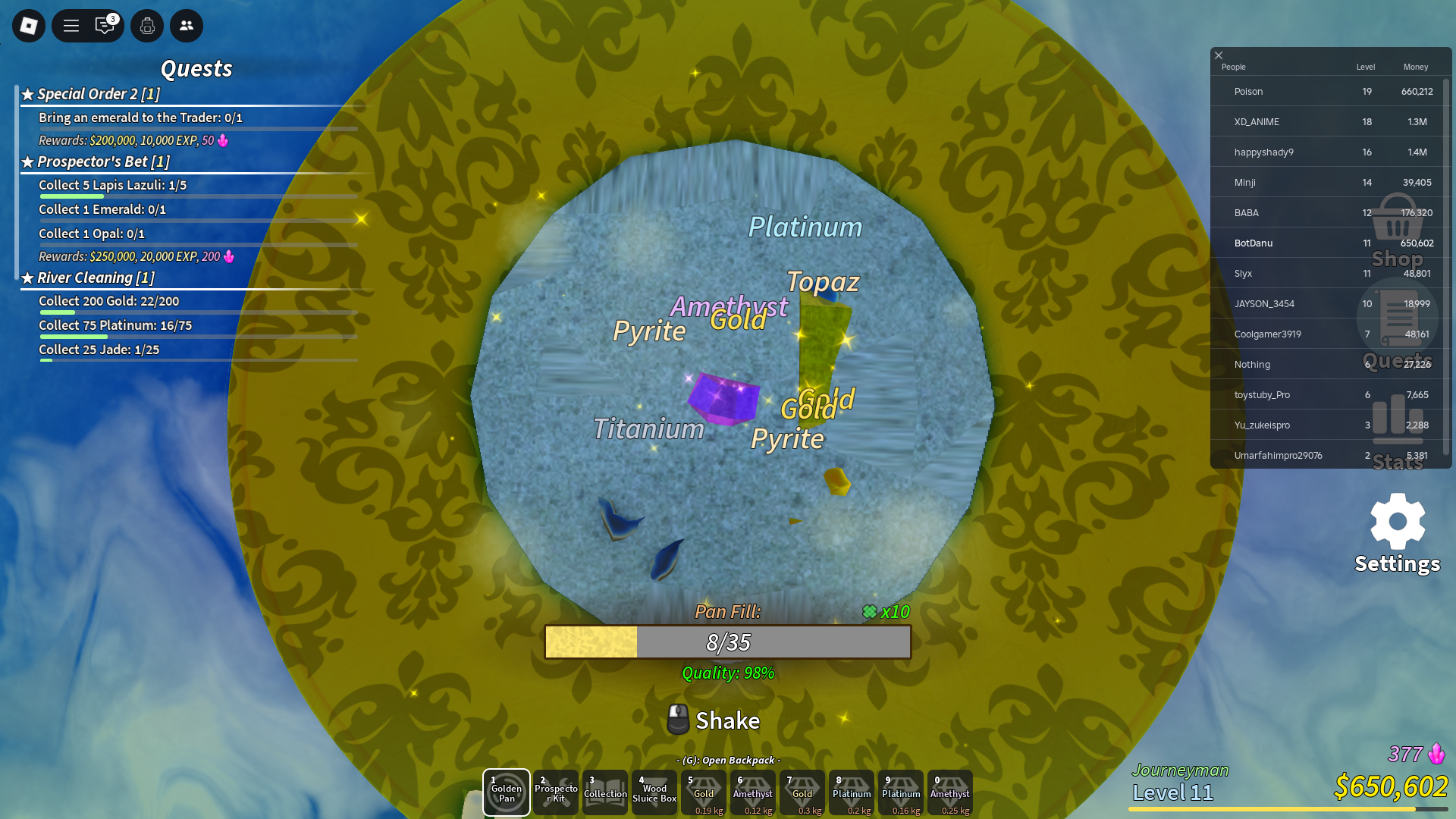 Prospecting Modifiers Guide (Image via Roblox)