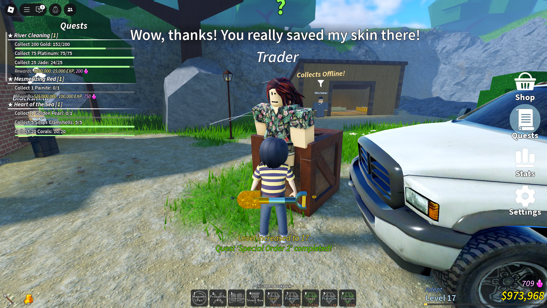 Trader Quest complete (Image via Roblox)