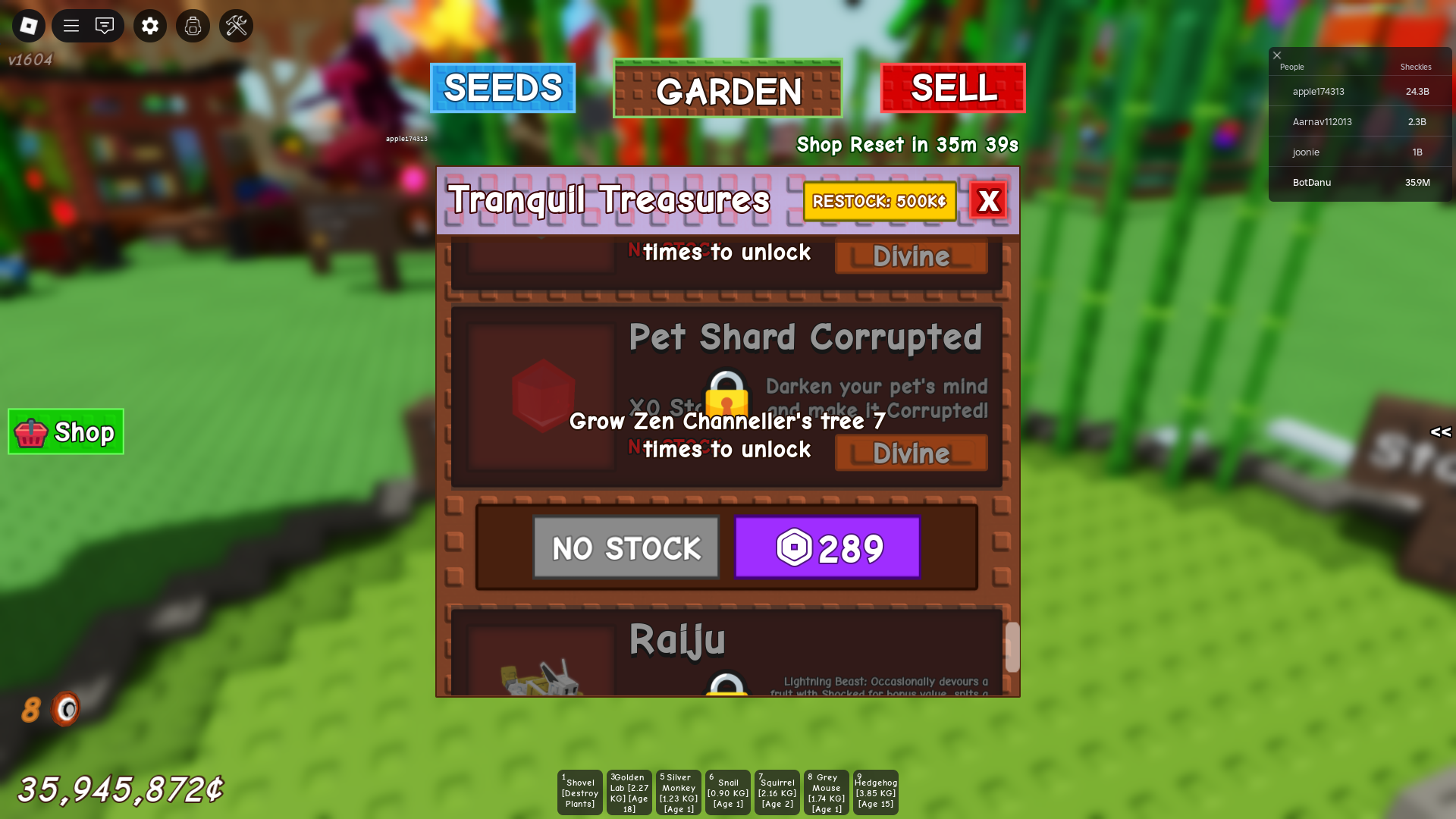Corrupted Pet Mutation Shard in Grow a Garden (Image via Roblox)