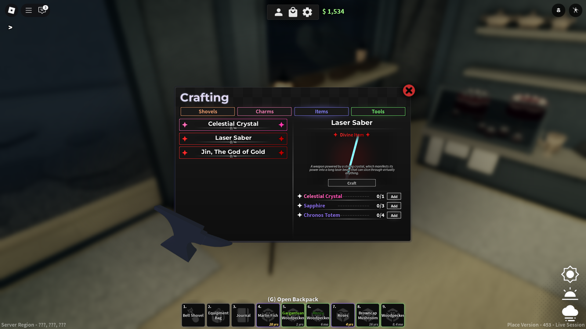 Laser Saber in Dig (Image via Roblox)