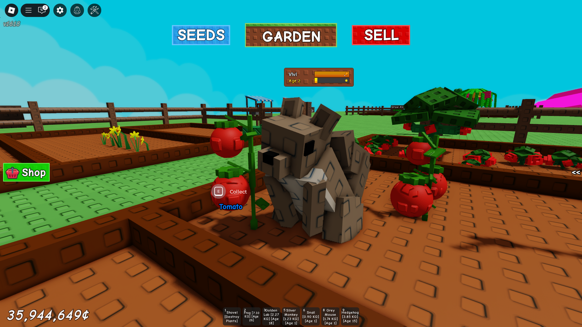 Squirrel In Grow a Garden (Image via Roblox)