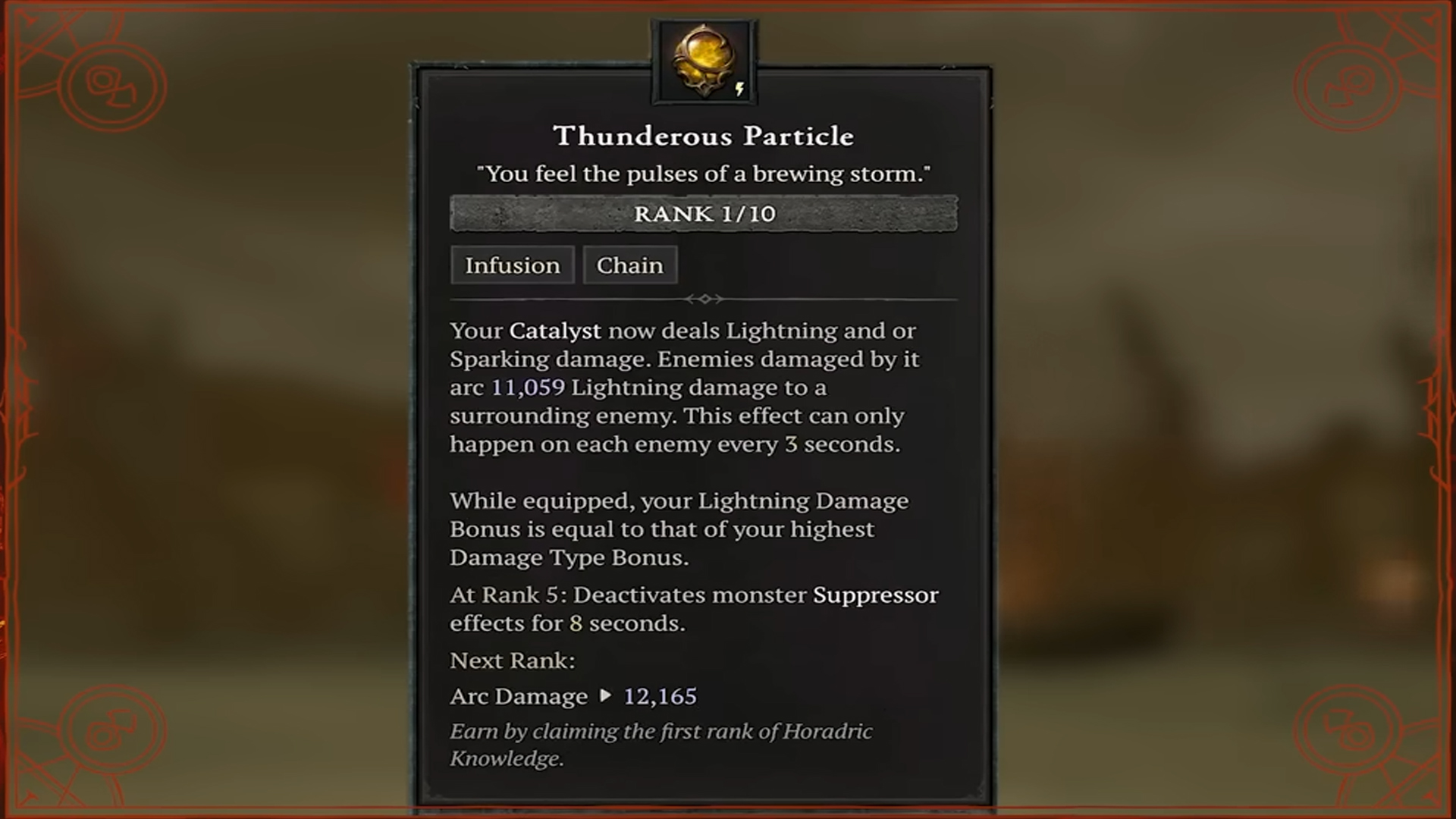 Thunderous Particle imbues your spell with Lightning strikes