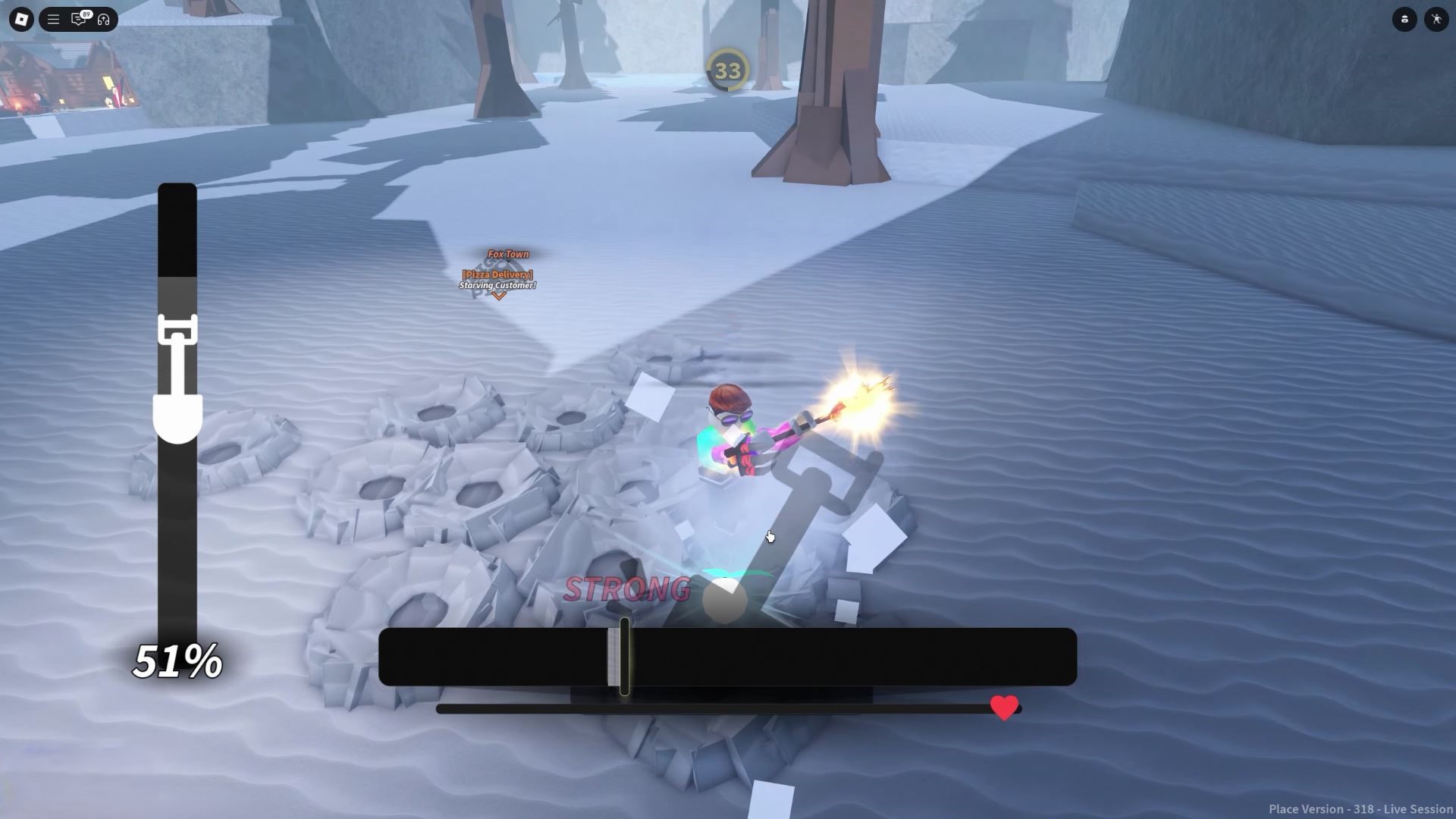Digging at one spot (Image via Roblox)