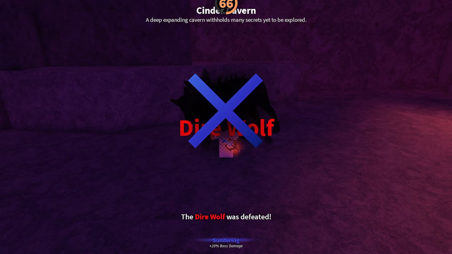 Dire Wolf Defeated (Image via Roblox)