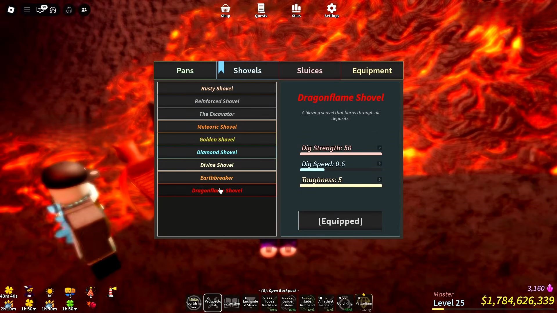 Dragonflame Shovel (Image via Roblox)
