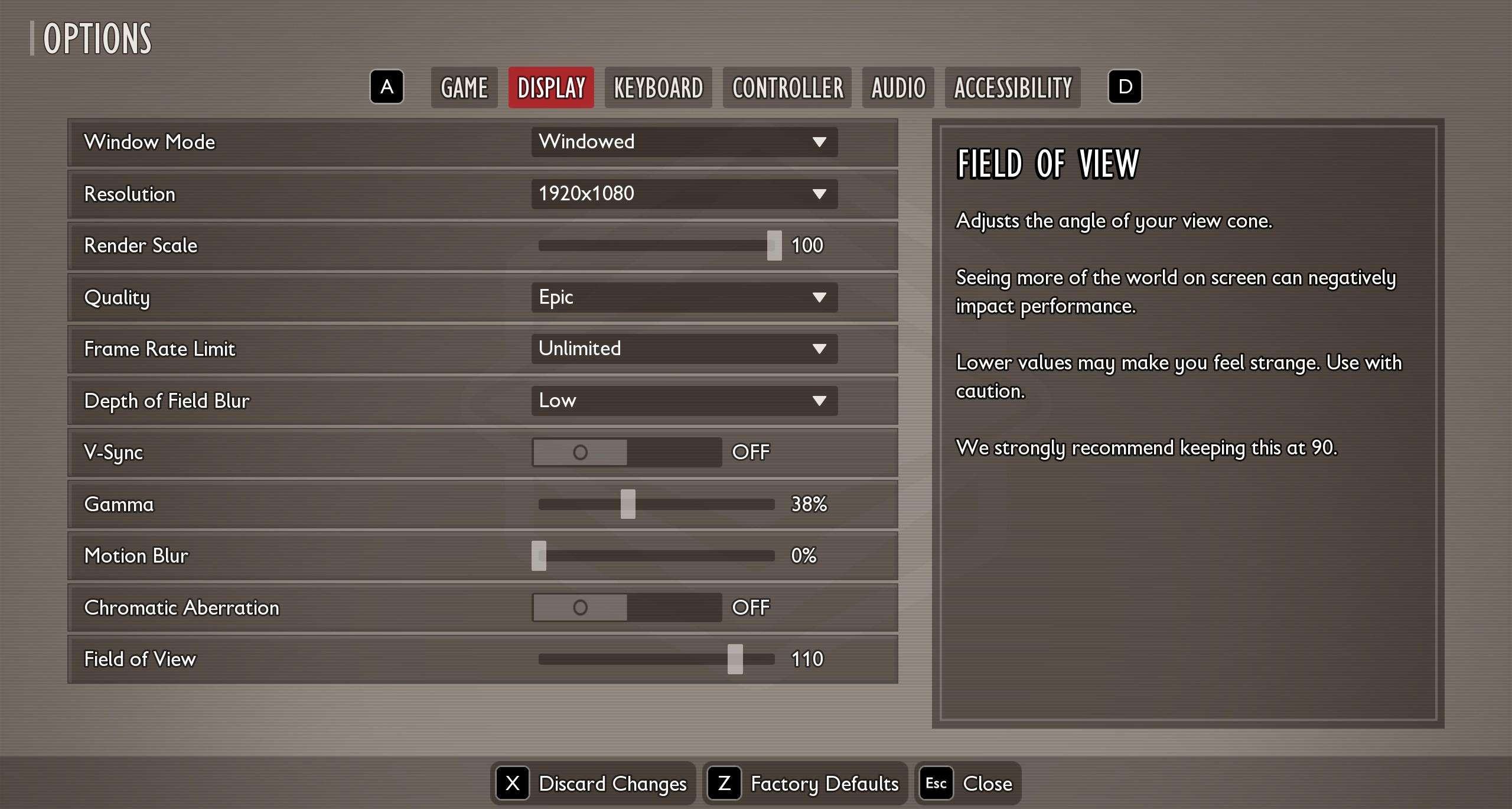 Grounded 2 settings