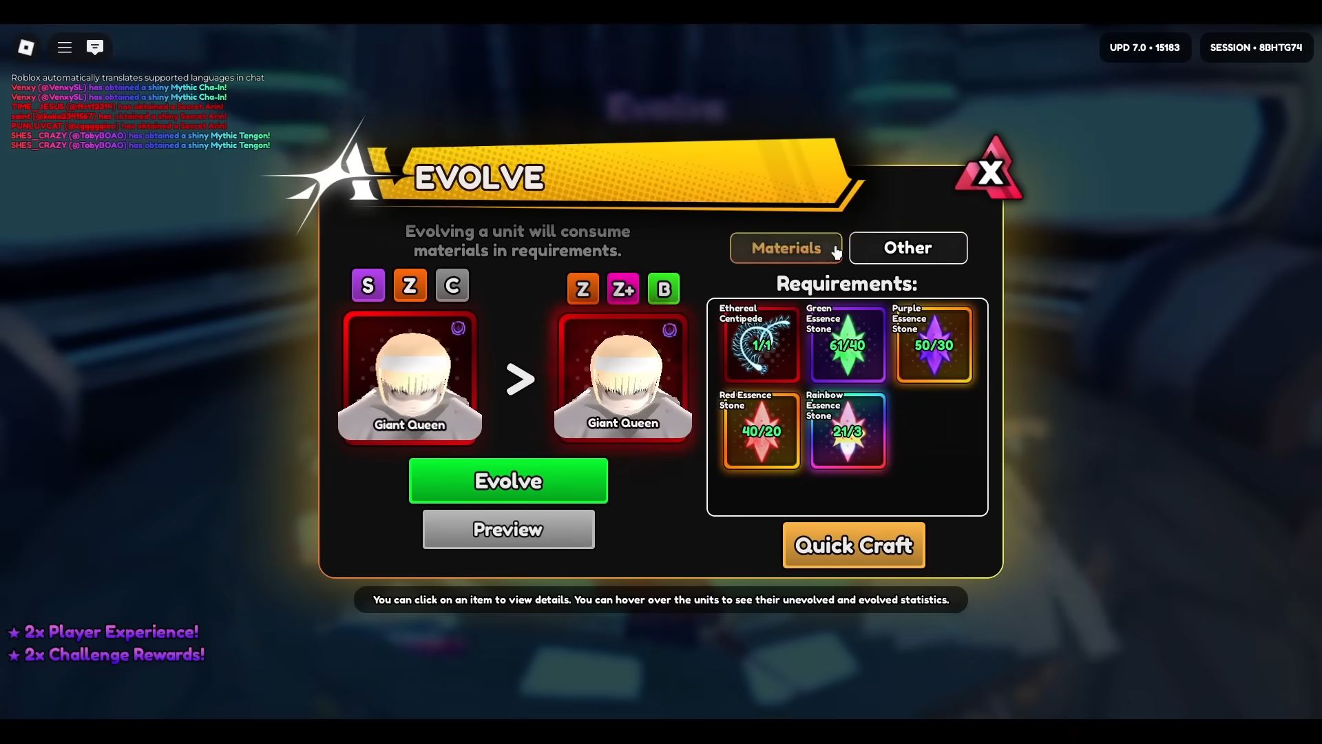 Evolving Giant queen (Image via Roblox)