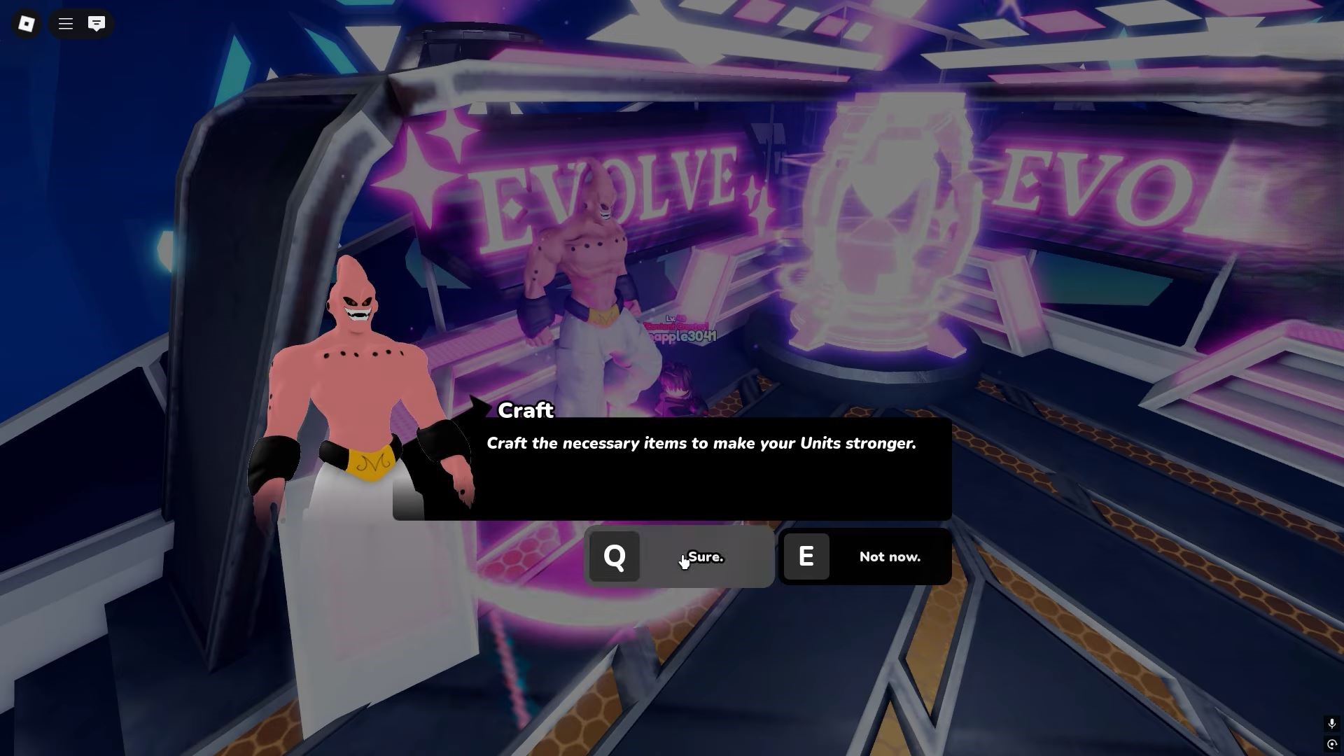 Evolving Okorun (Image via Roblox)