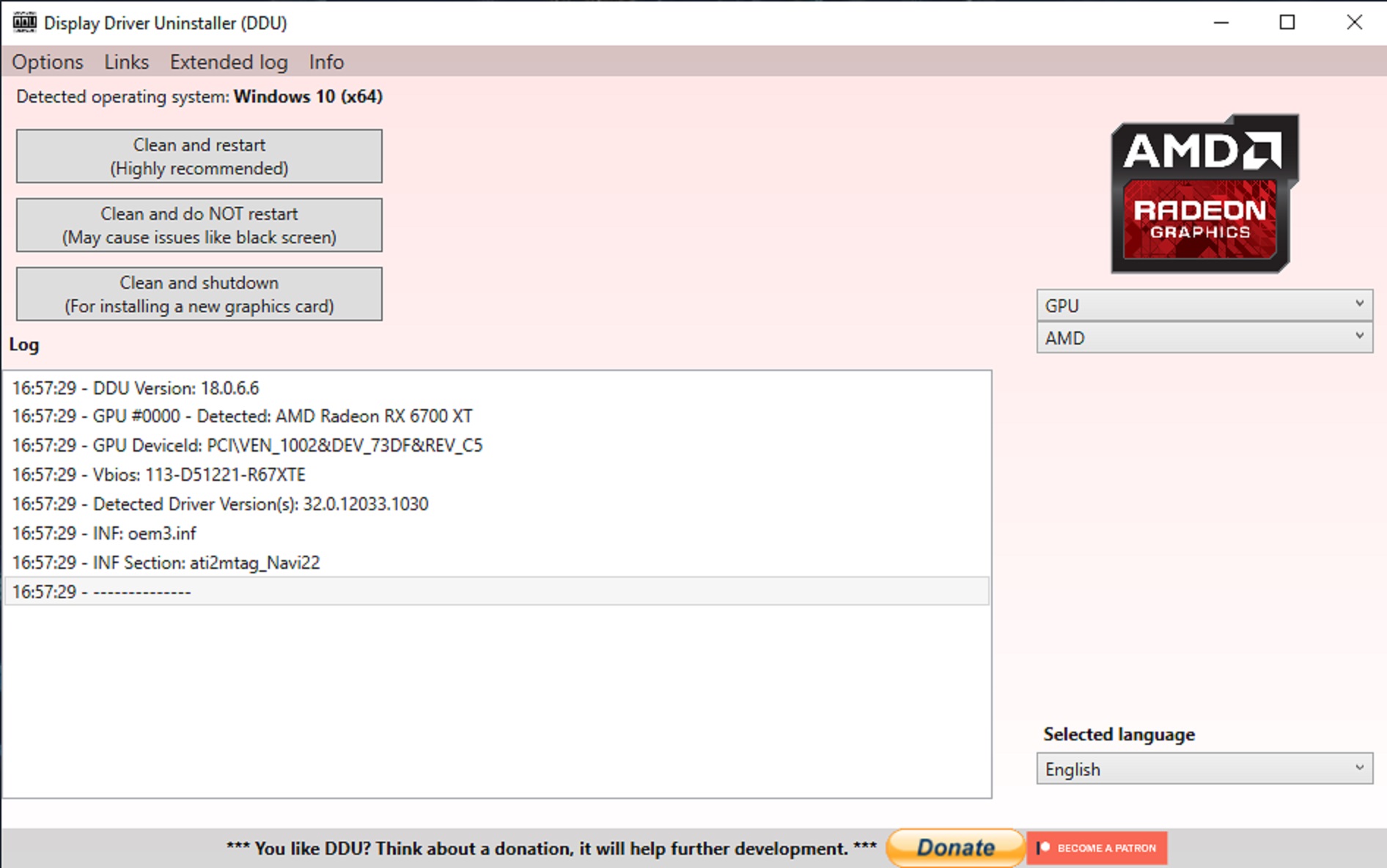 Picture of the DDU app