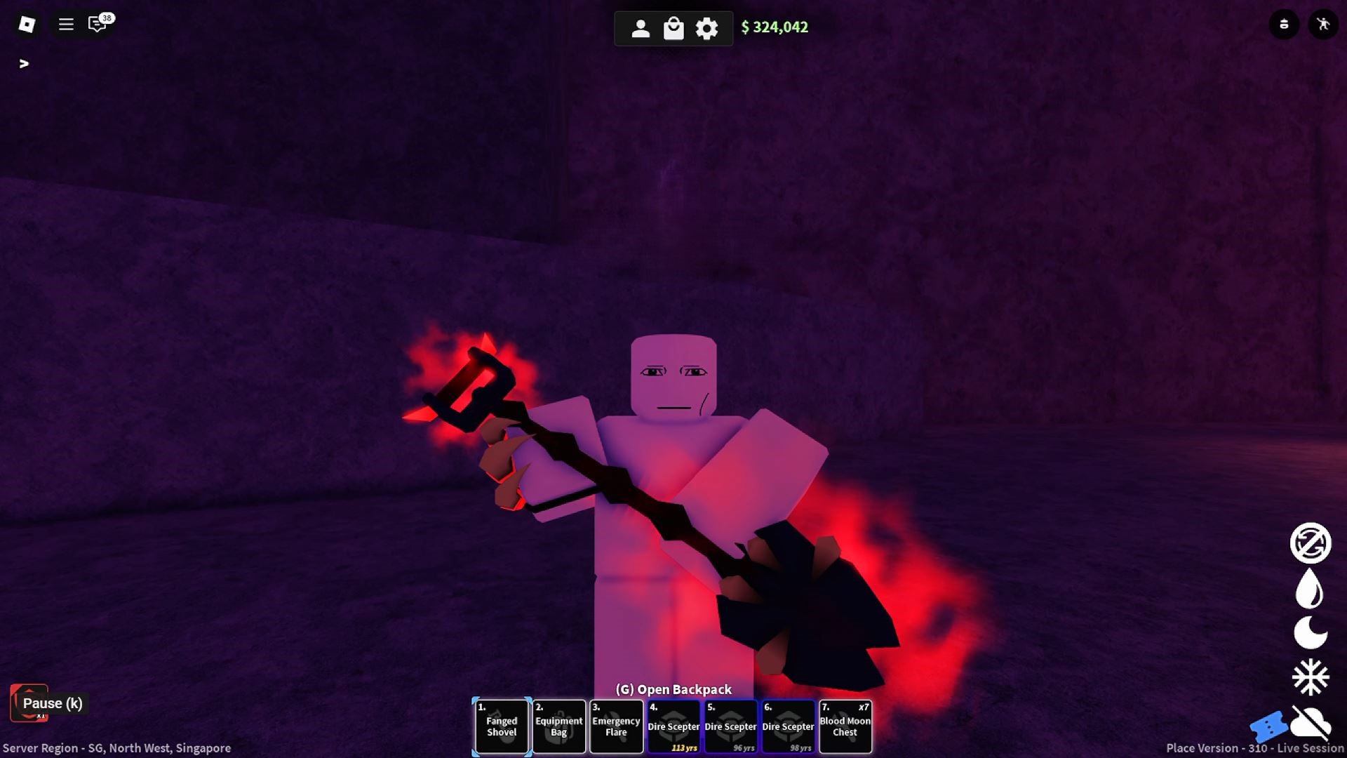 Fanged Shovel in Dig (Image via Roblox)