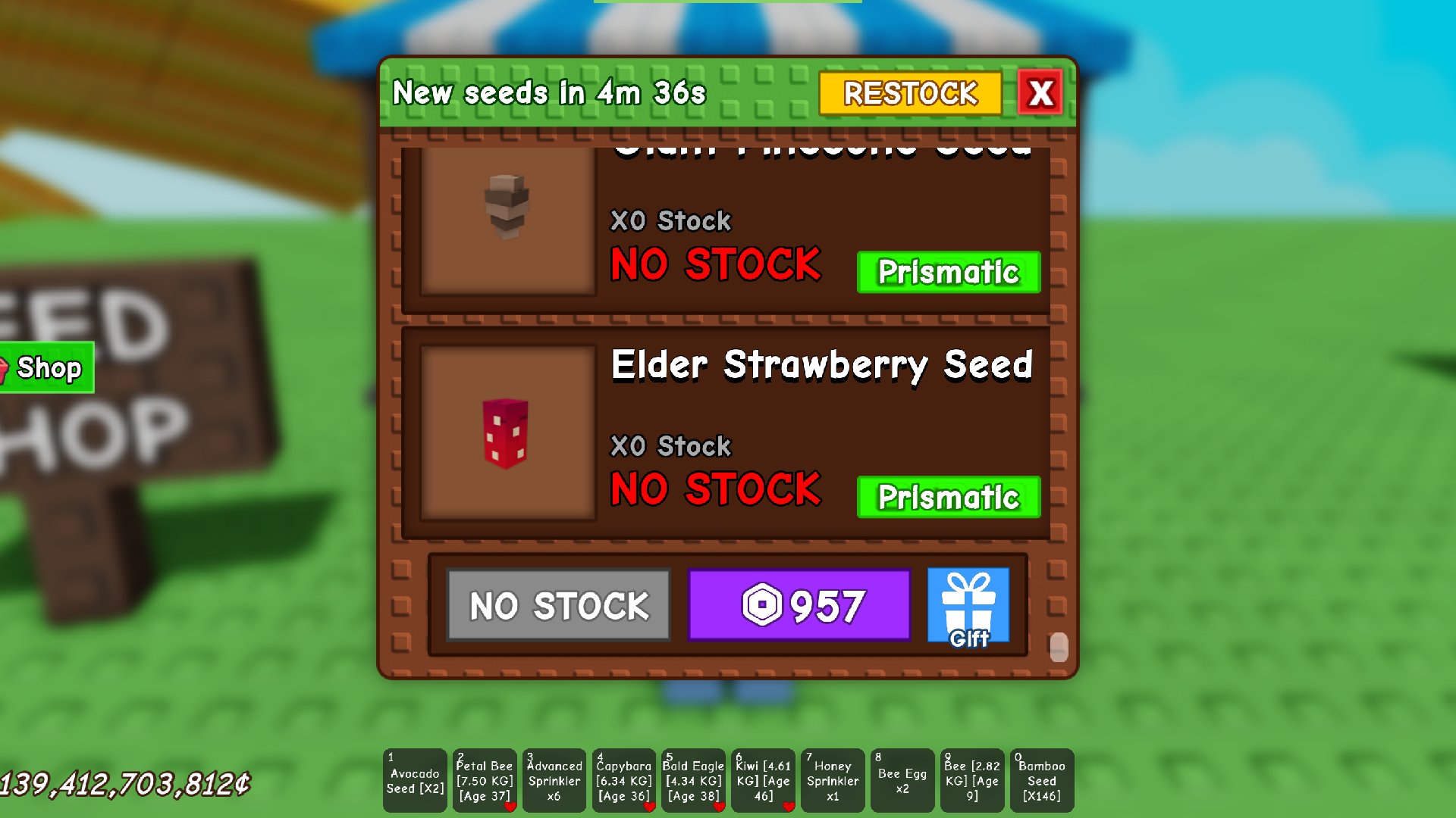Get the Elder Strawberry from the Seed Shop (Image via Roblox Corporation)