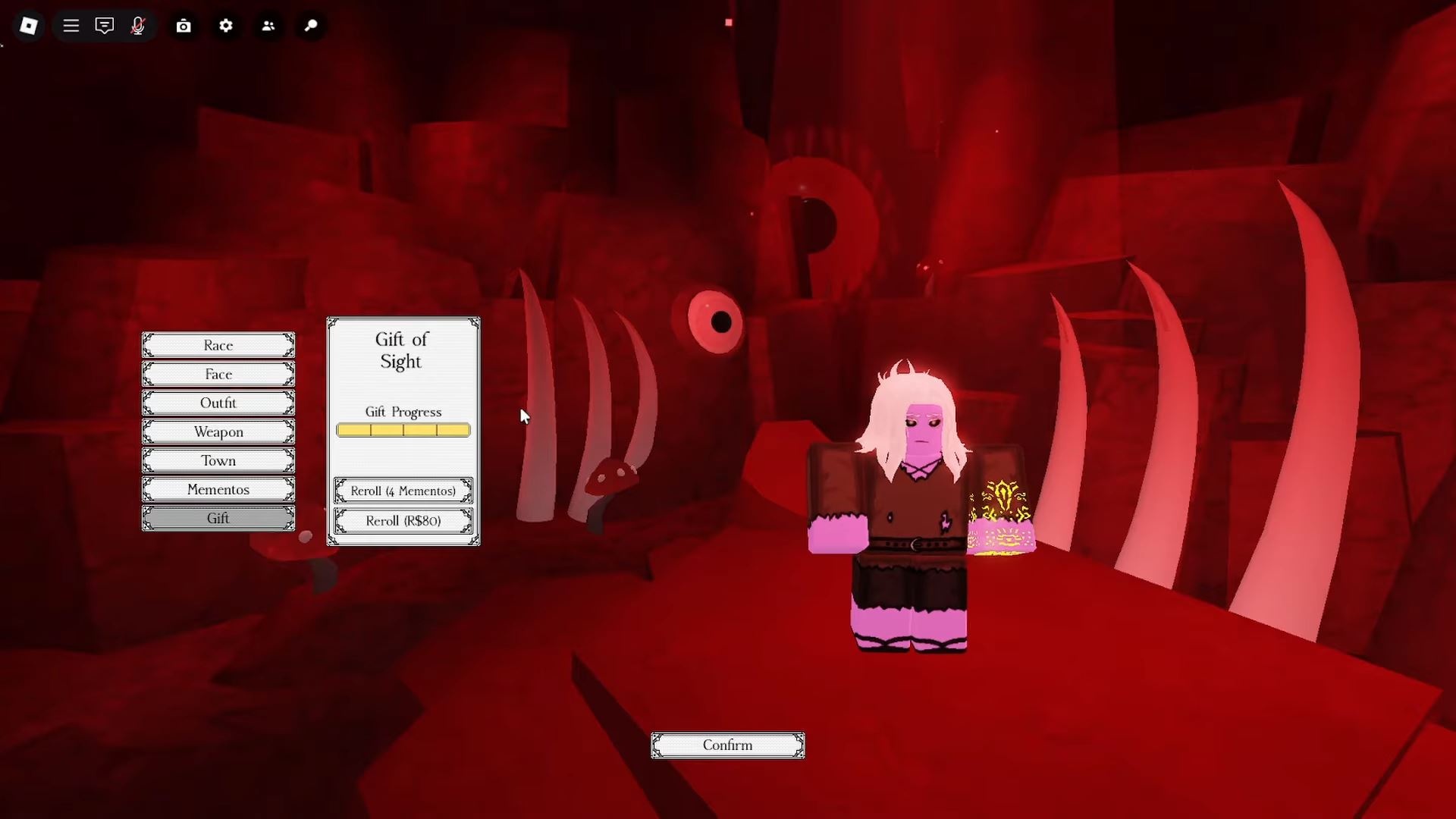 Gift of Sight progress (Image via Roblox)