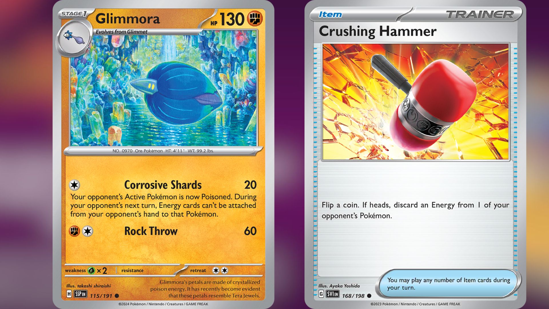 Glimmora and Crushing Hammer (Image via TPC)
