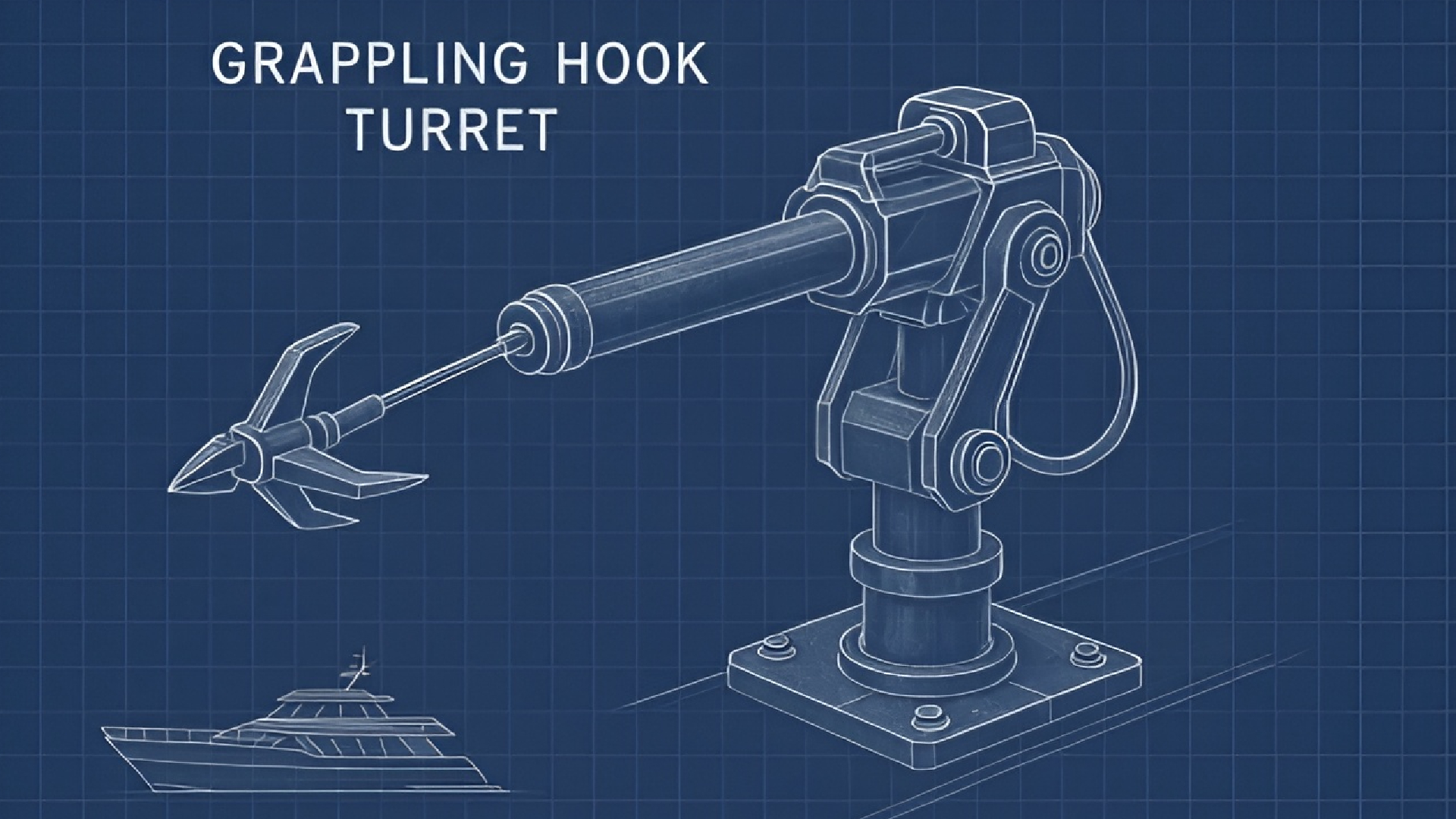 Grappling Hook Turret on the Fin Reaper Boat (Image via Roblox Corporation)