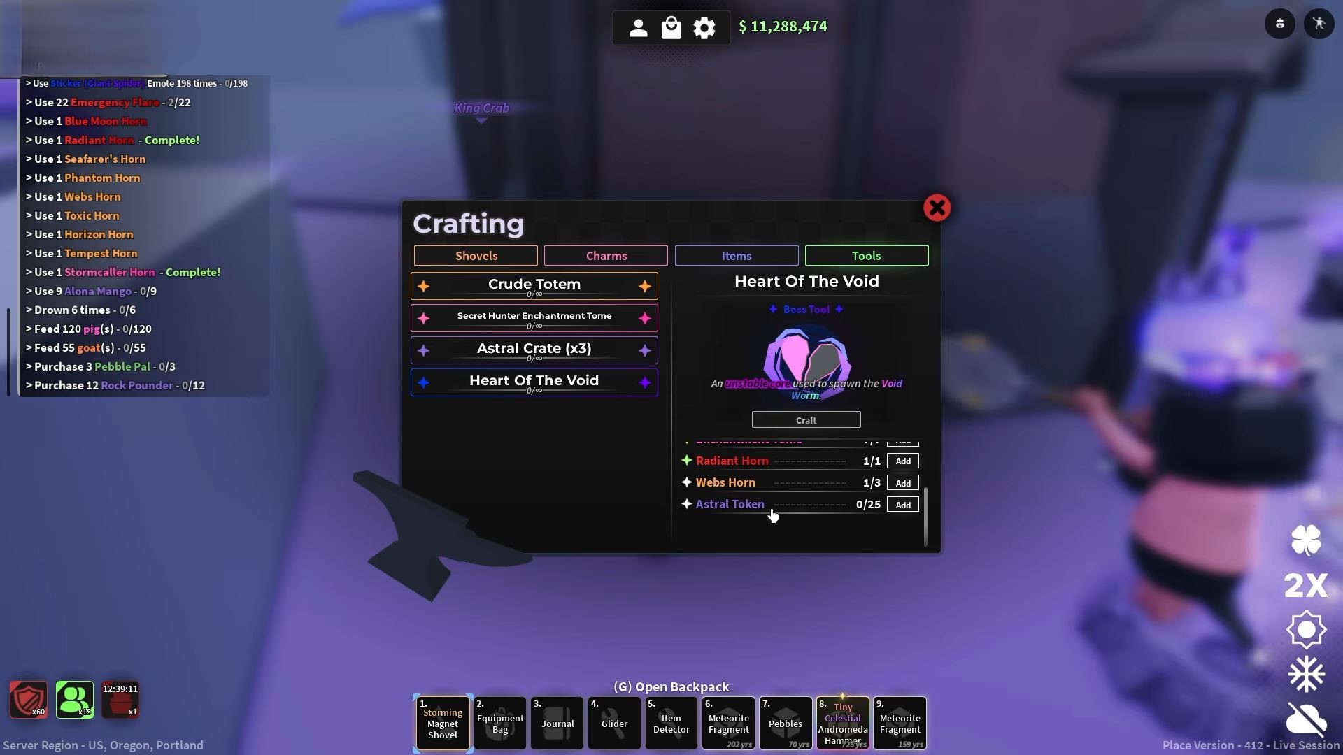 Heart of the Void in Dig (Image via Roblox)