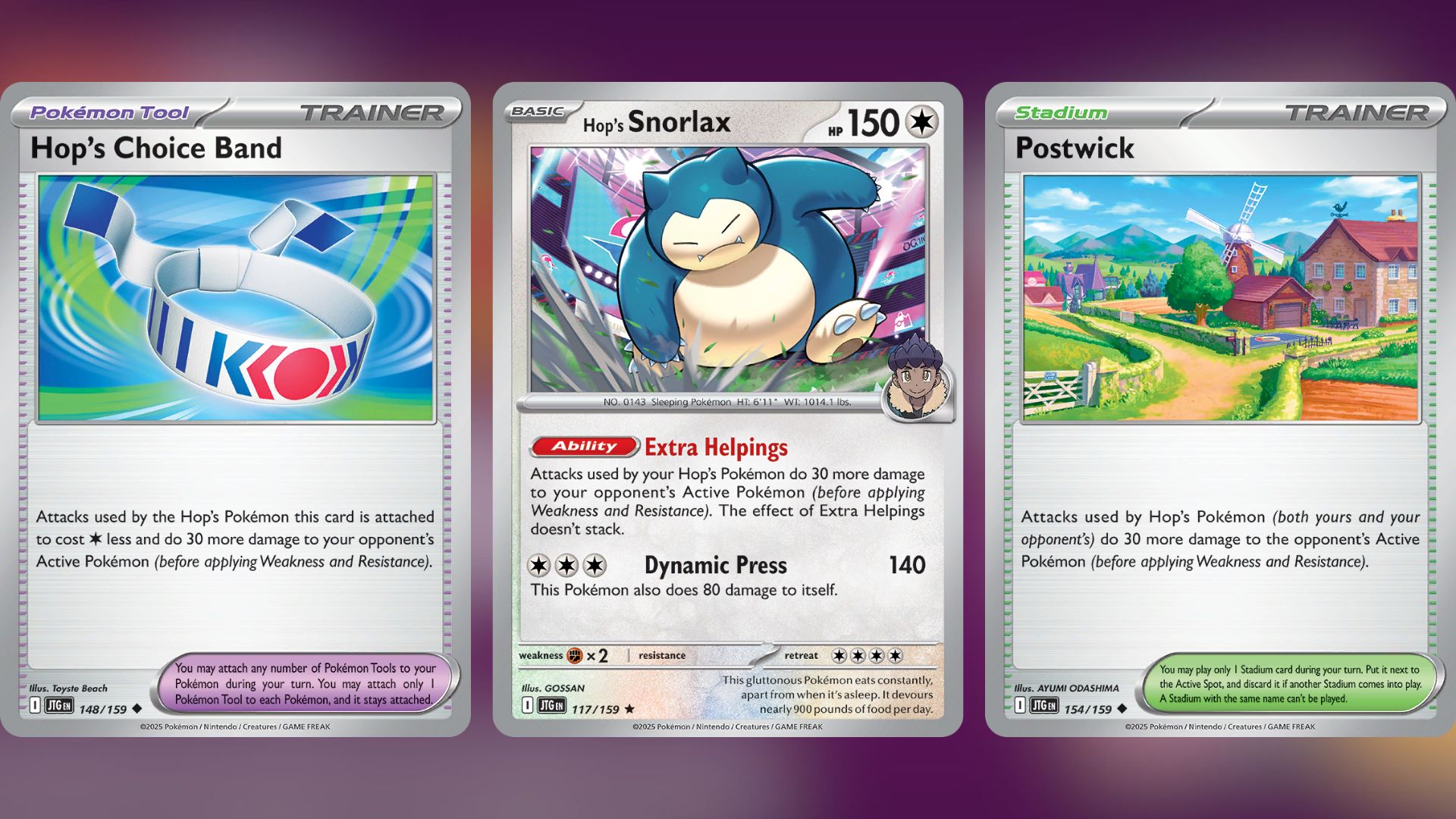 Hop's Choice Band, Hop's Snorlax, and Postwick (Image via TPC)