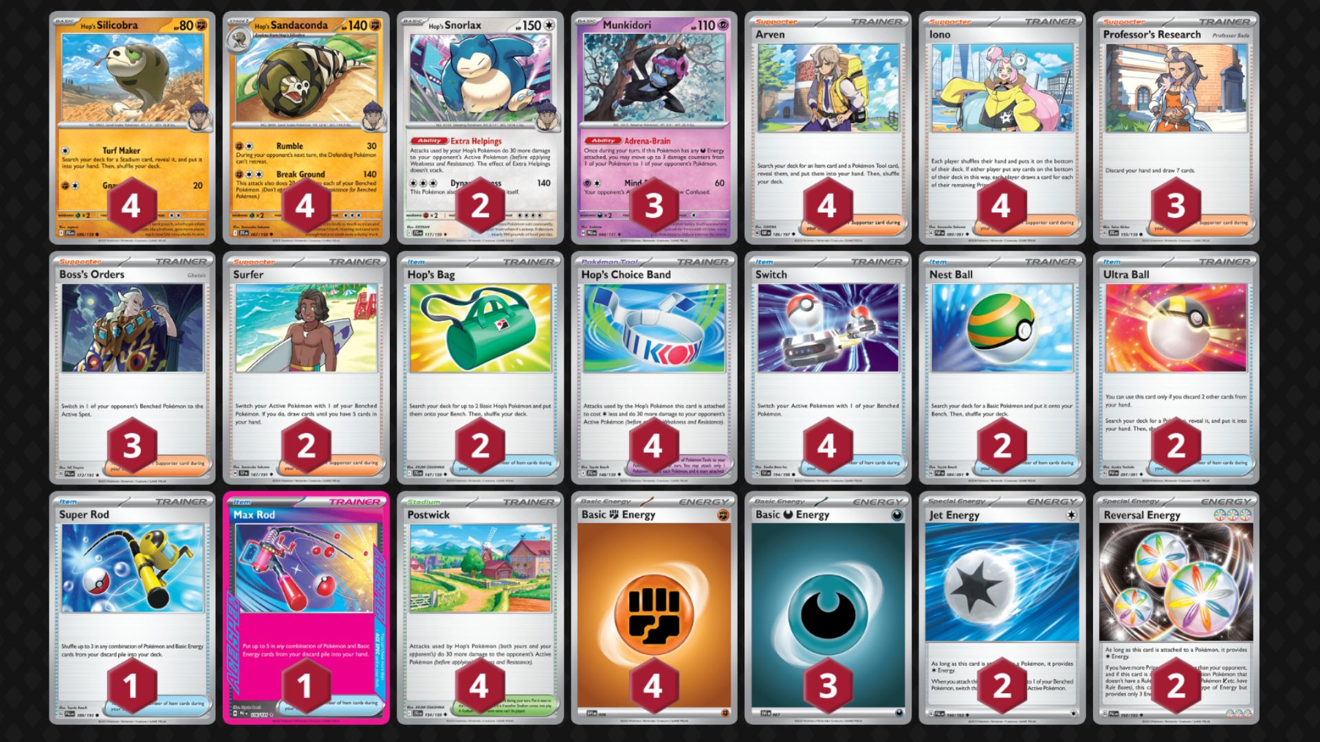Hop's Sandaconda decklist (Image via TPC)