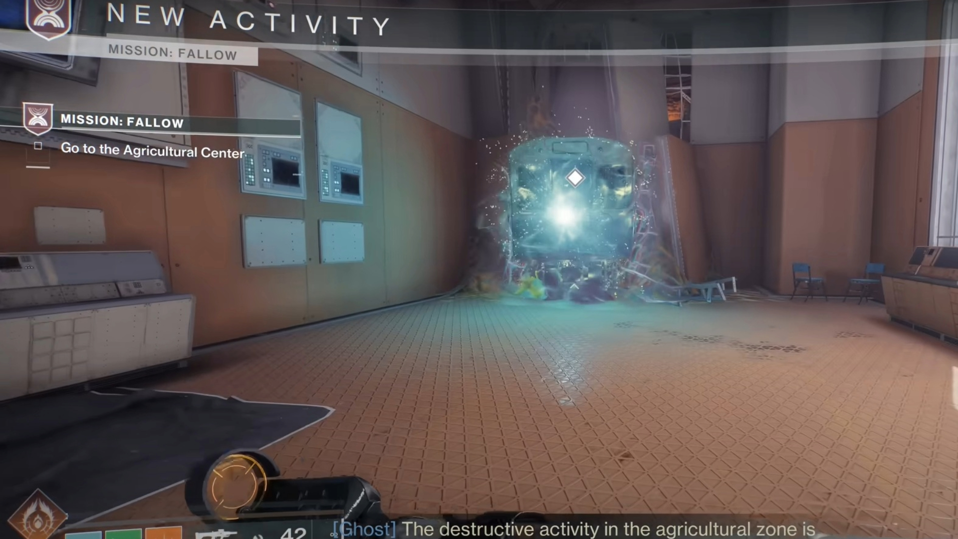 Interact with the Matterspark as soon as the mission begins