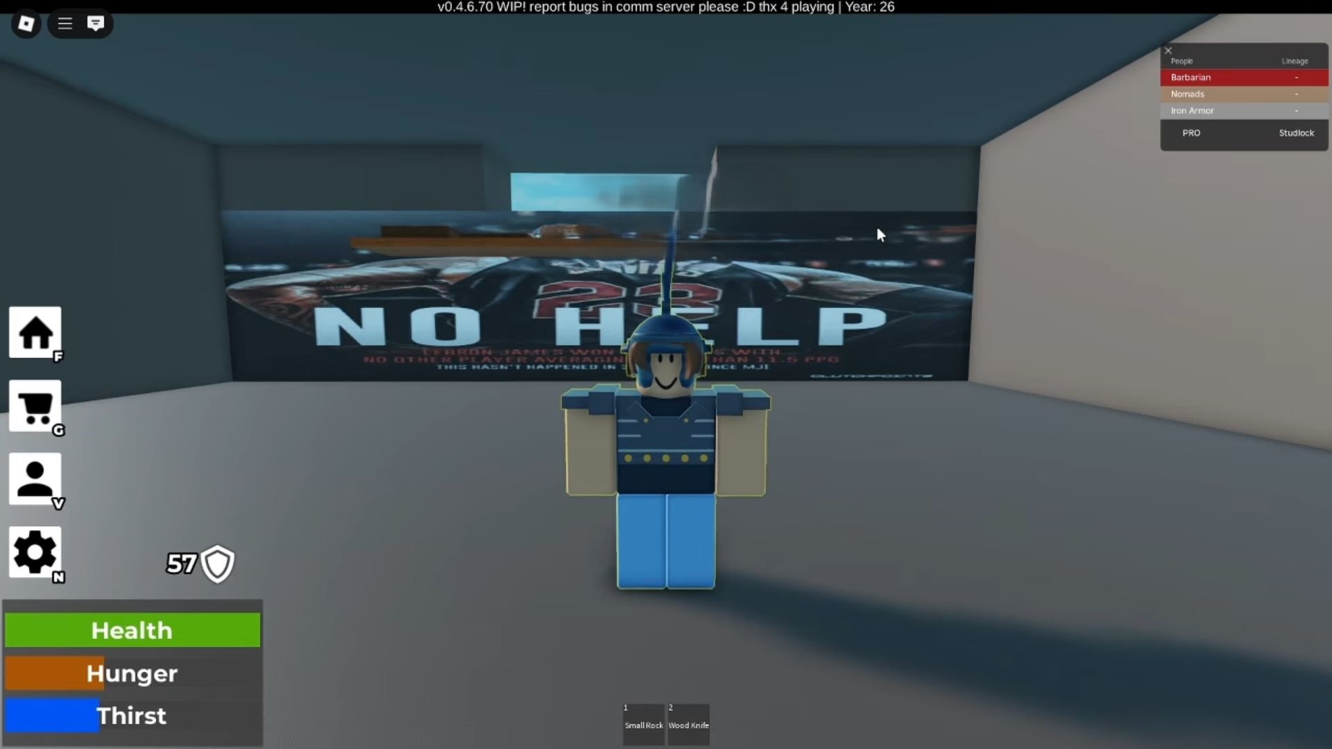 Iron Armor in Game (Image via Roblox)