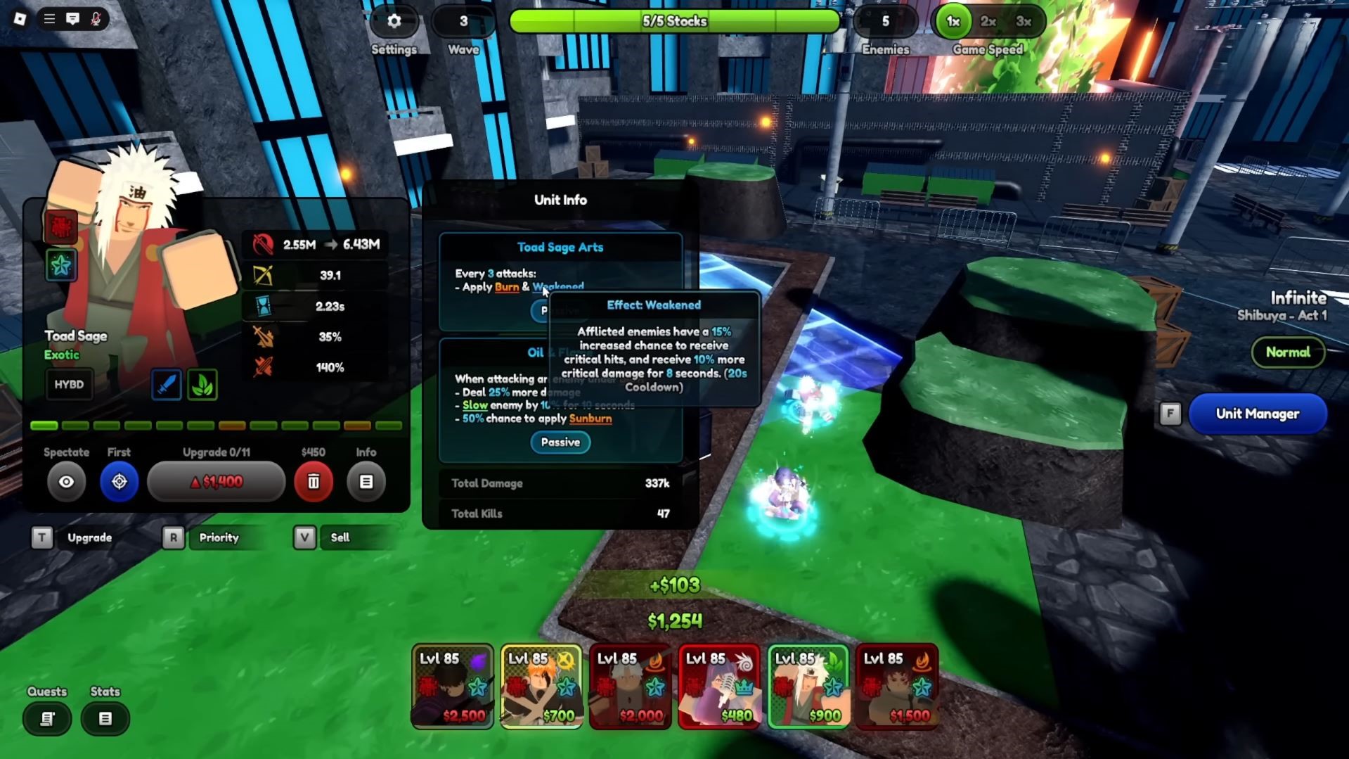 Jiraiya (Toad Sage) Abilities (Image via Roblox)