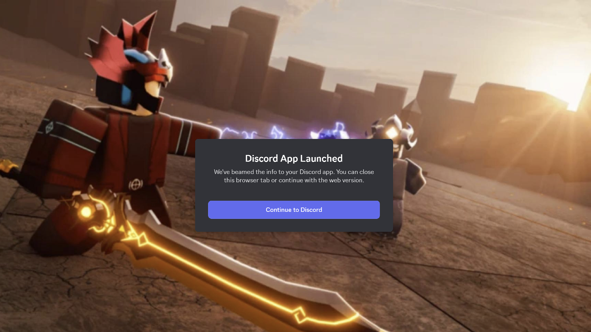 Join the Discord to connect with the community (Image via Duel Warriors Discord _ Roblox Corporation)