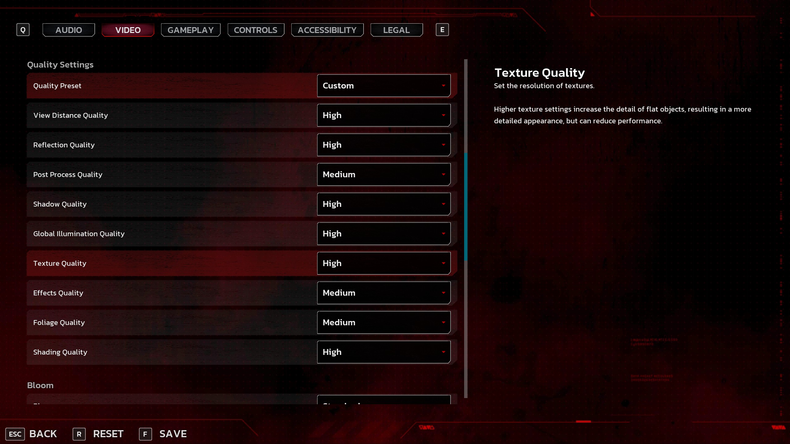 Killing floor 3 settings page