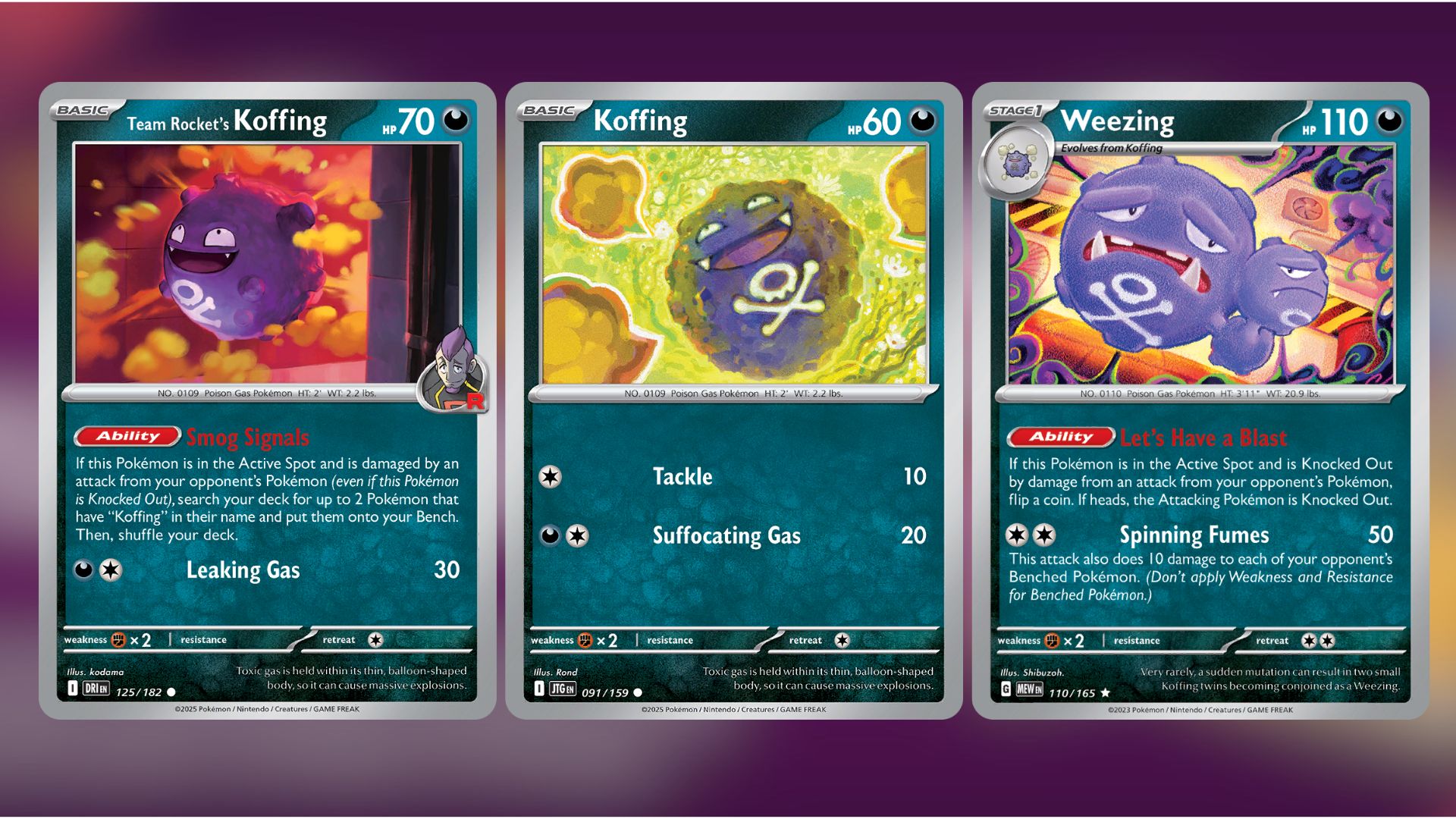 Key cards for Team Rocket's Weezing (Image via TPC)