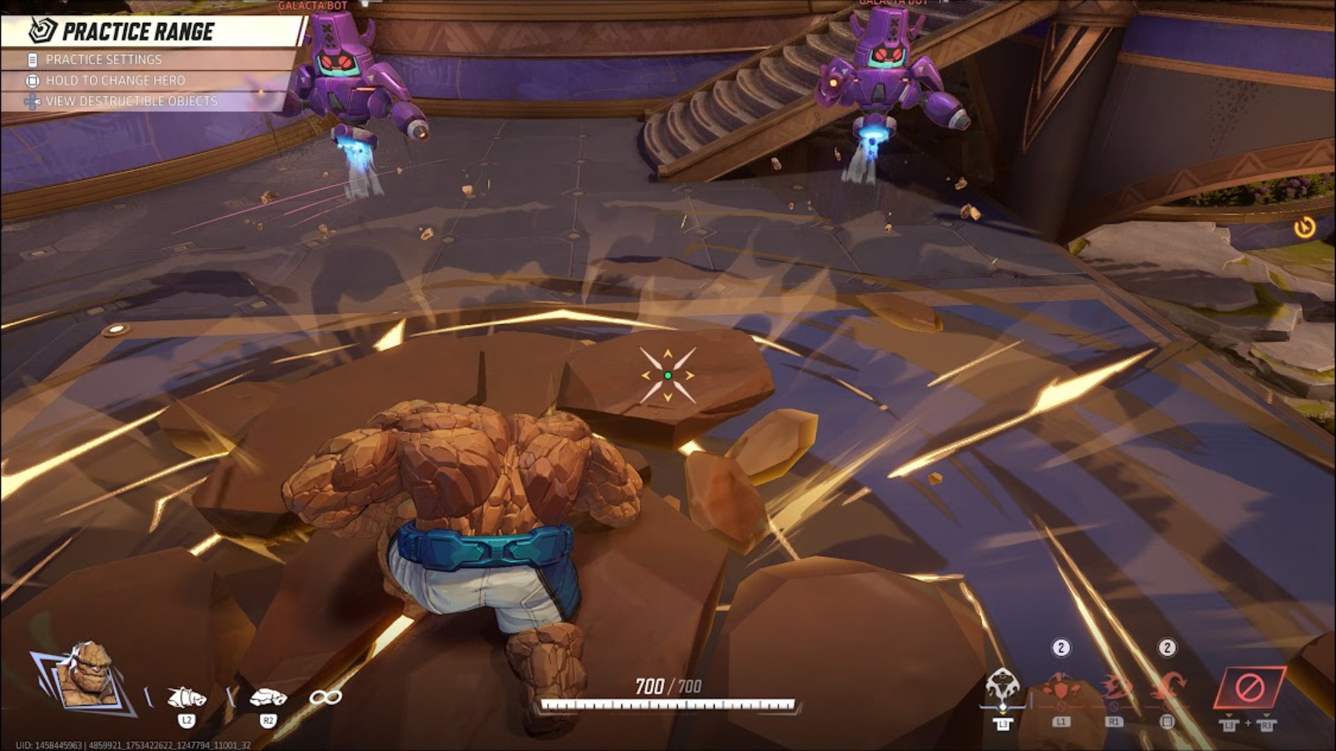 The Thing slamming into the ground