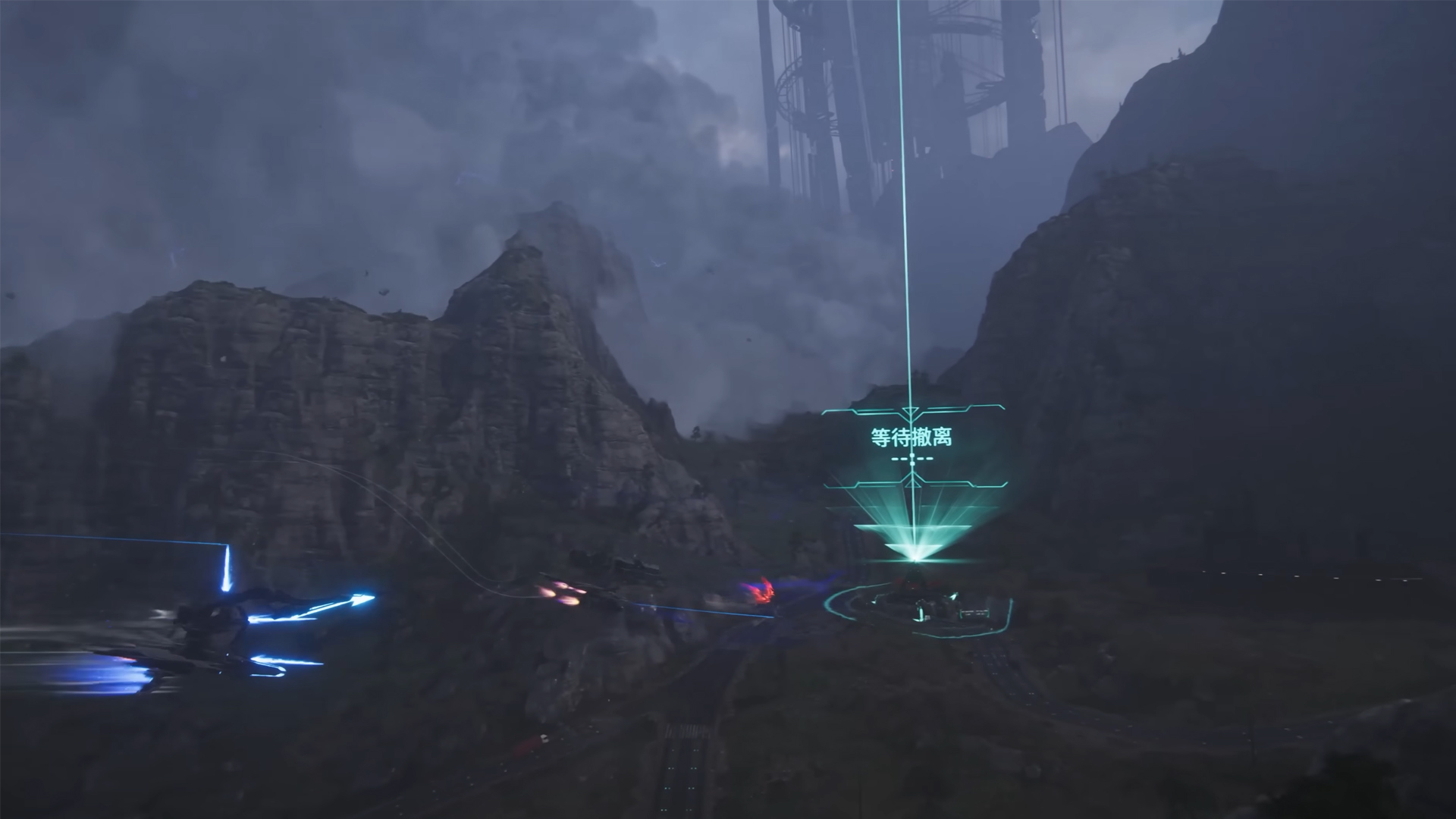 Escape the island through the extraction points