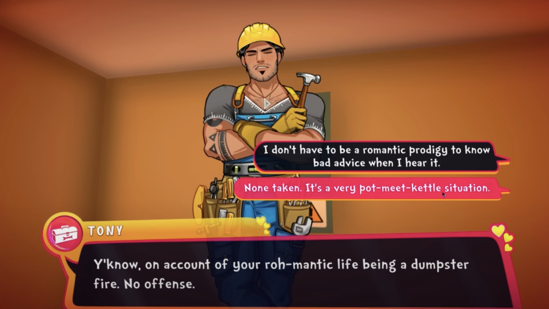 One of the dialogue choices (Image via Team 17)