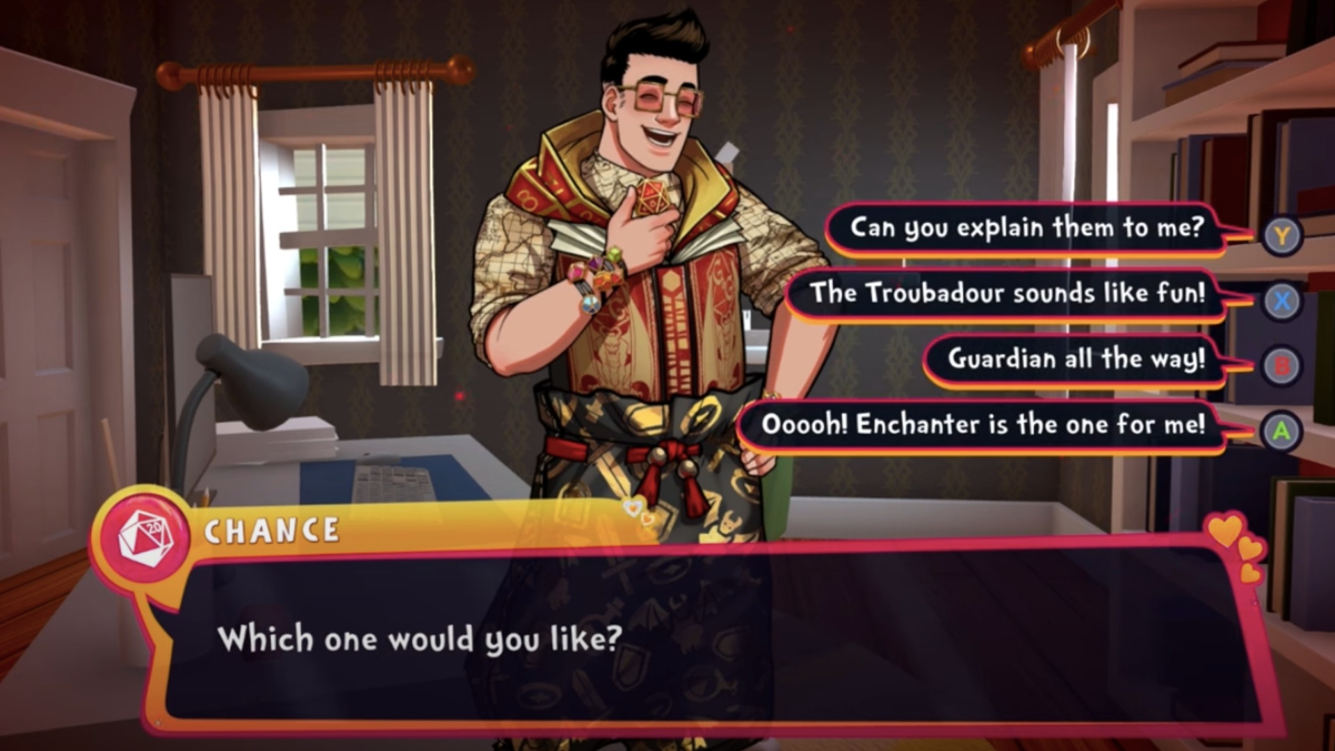 One of the dialogue choices while interacting with Chance (Image via Team 17)