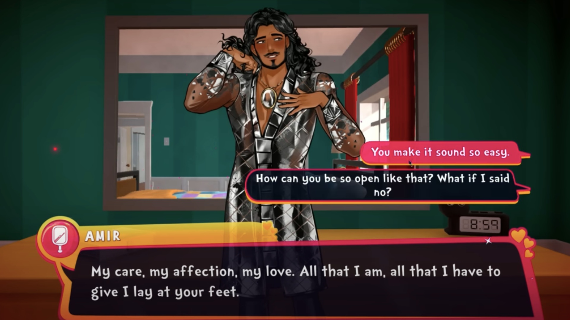 Amir appears as a mirror in the house (Image via Team 17)