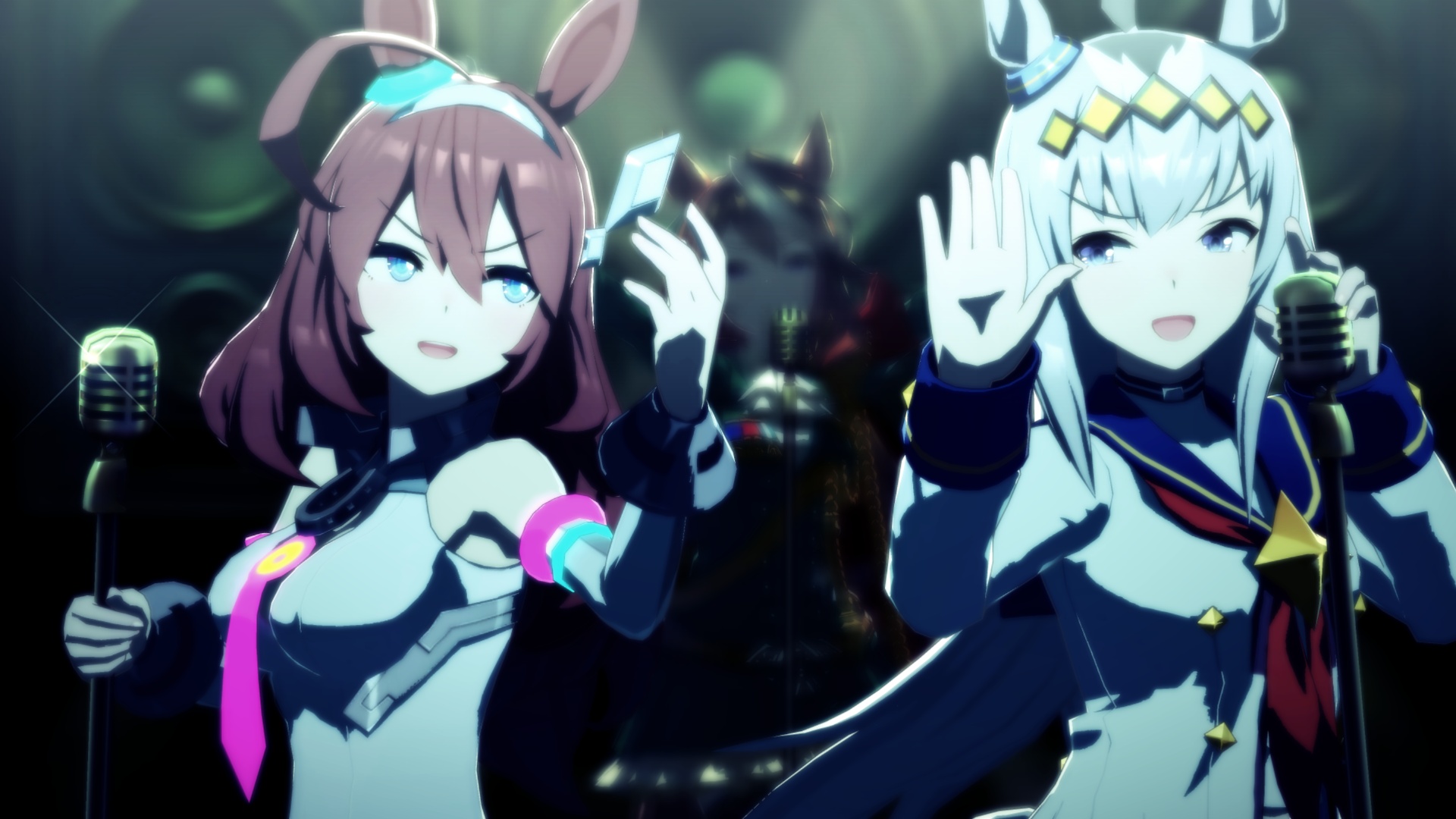 Mihono Bourbon on stage with Oguri Cap (Image via Cygames)