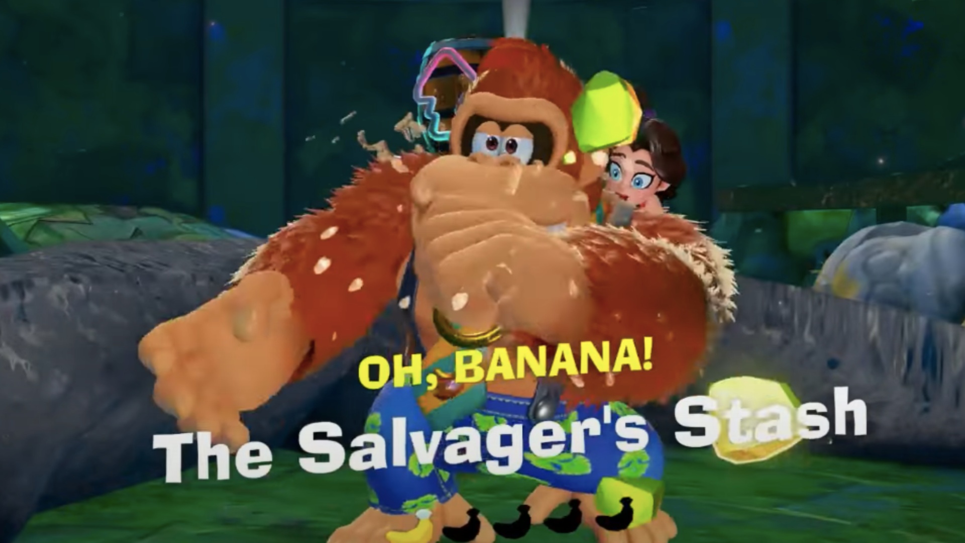 Collect the Salvager's Stash Banana in Donkey Kong Bananza (Image via Nintendo)
