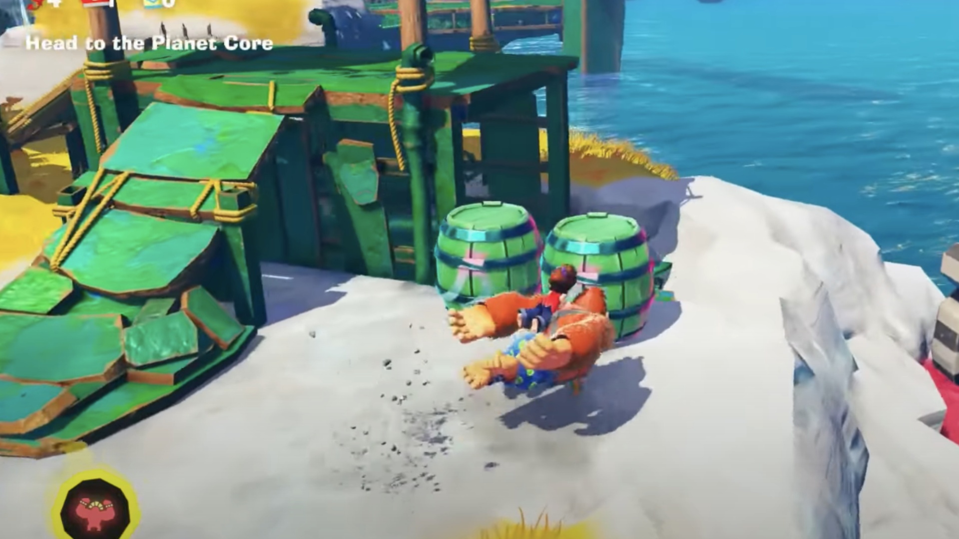 Locate the green barrels near the Clothing Shop (Image via Nintendo | Mon Fact/YouTube)
