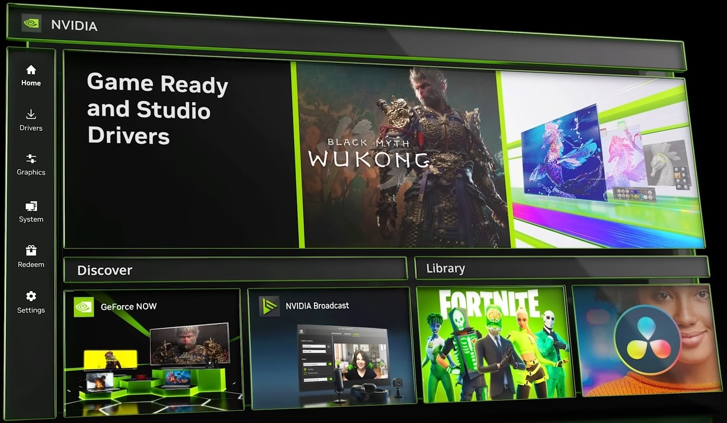 Picture of the new Nvidia app